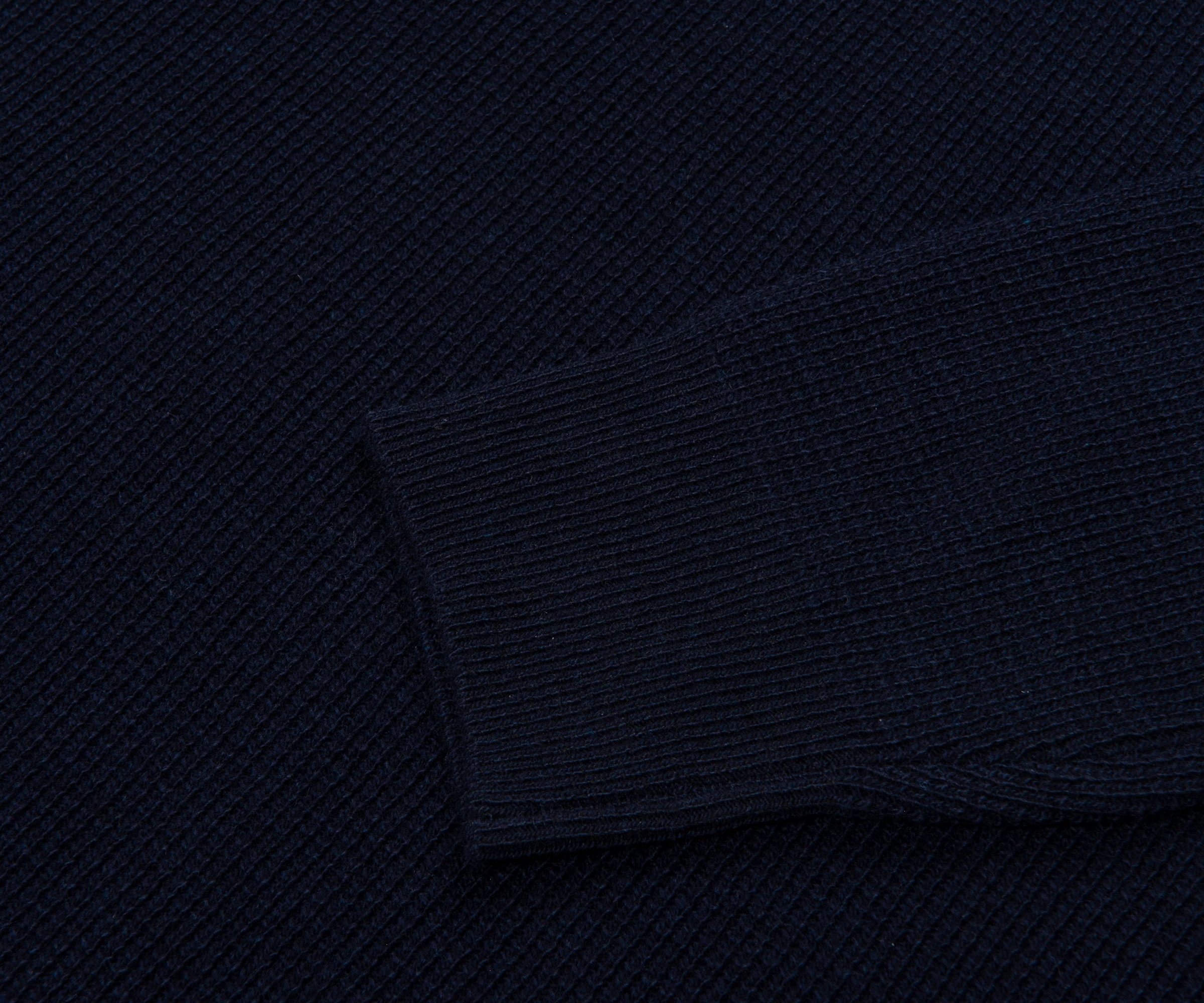Canali Navy Waffle Woollen LS Polo - Image 4