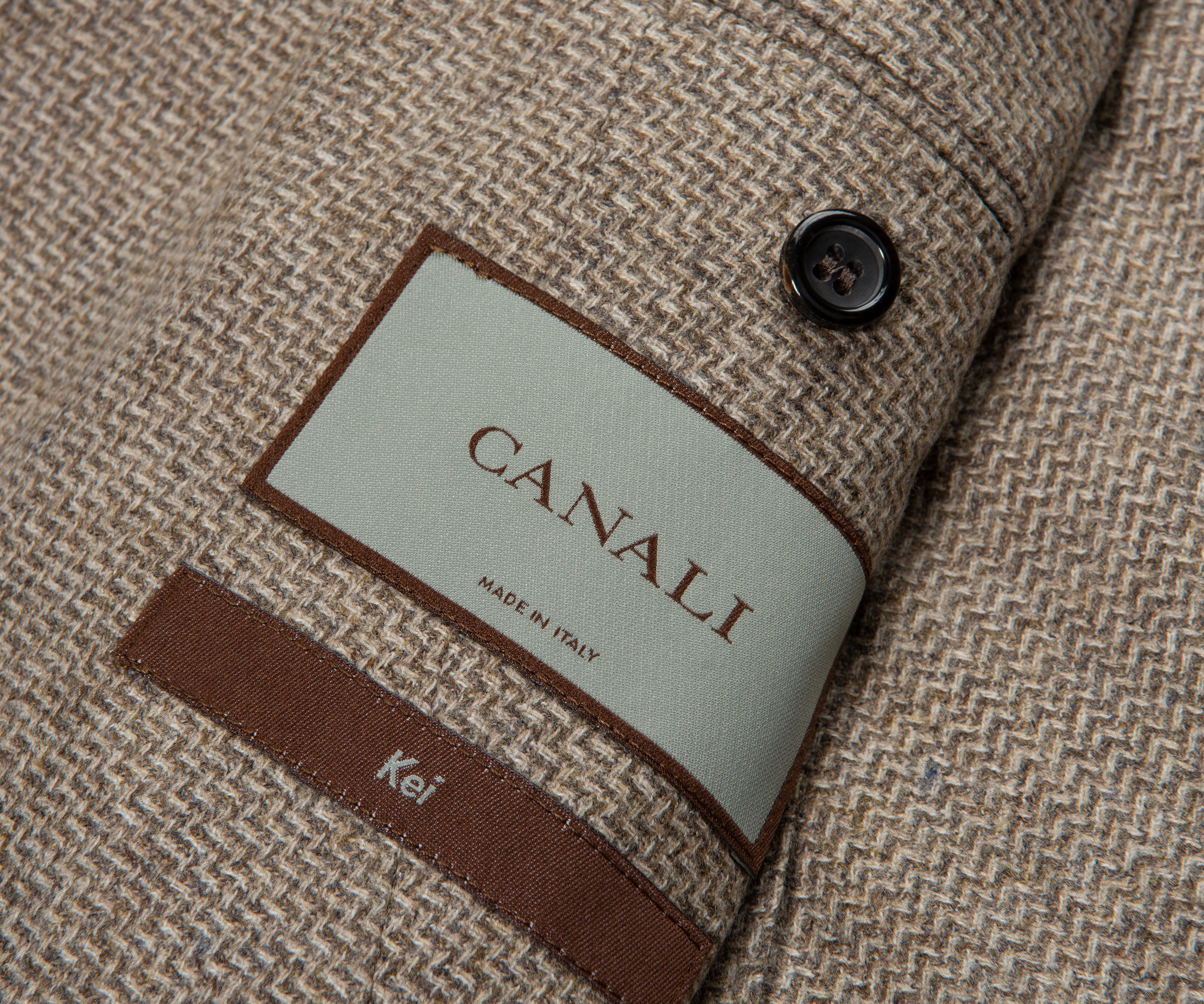 Canali Sand Kei Style Chevron Blazer Jacket - Image 4