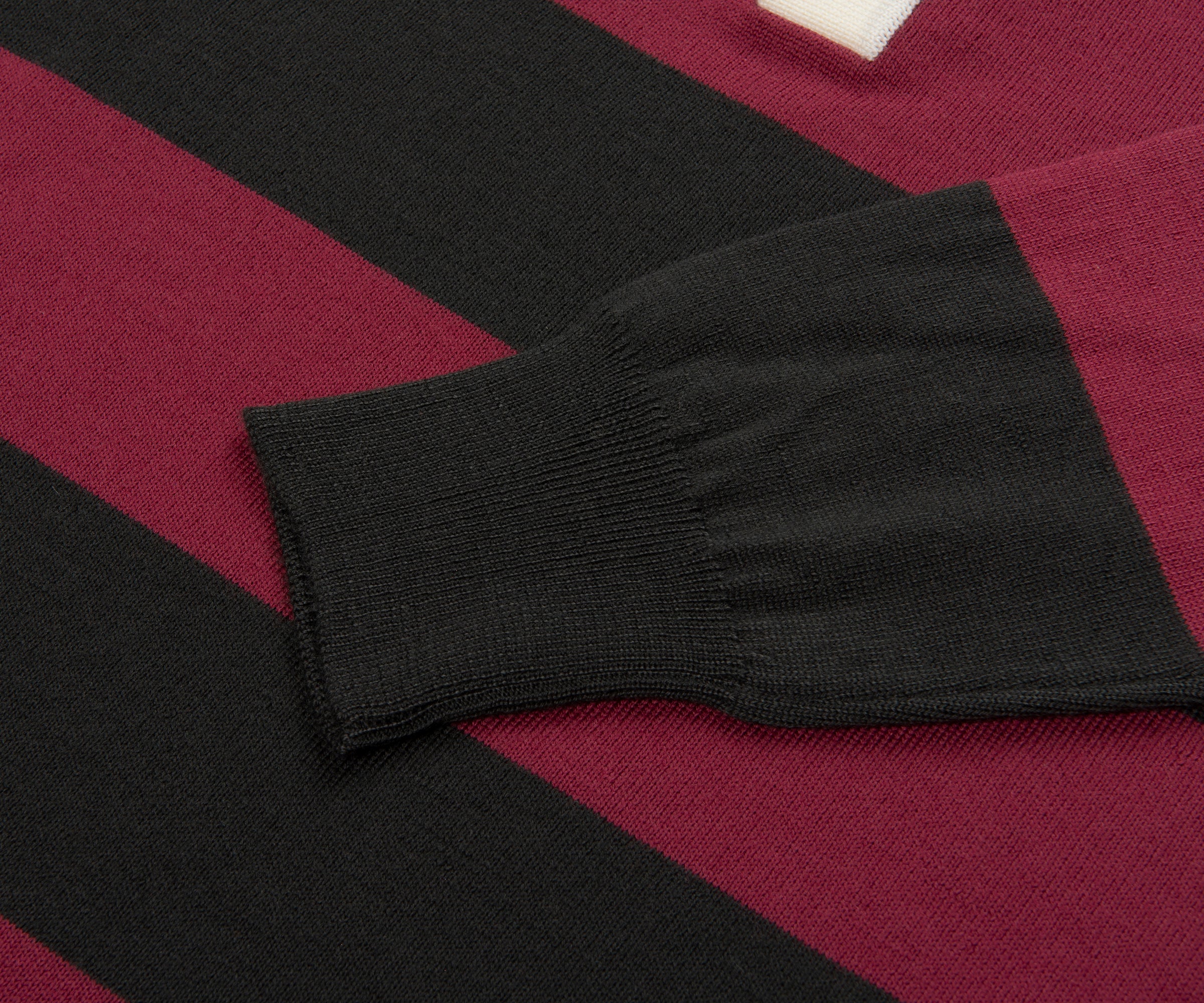 Drake's Olive/Pink Block Stripe Rugby Shirt - Image 3