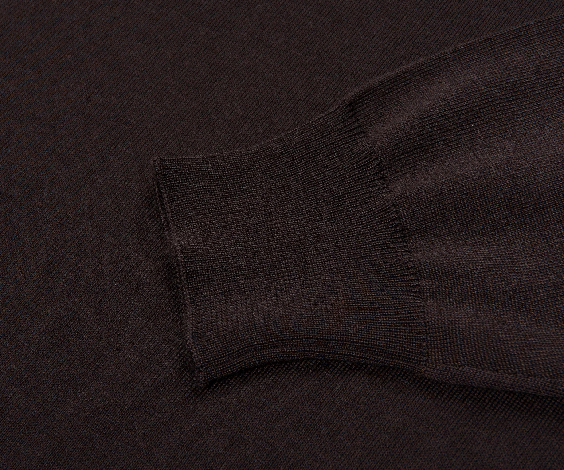 Filippo Chocolate Merino Wool Roll Neck - Image 3