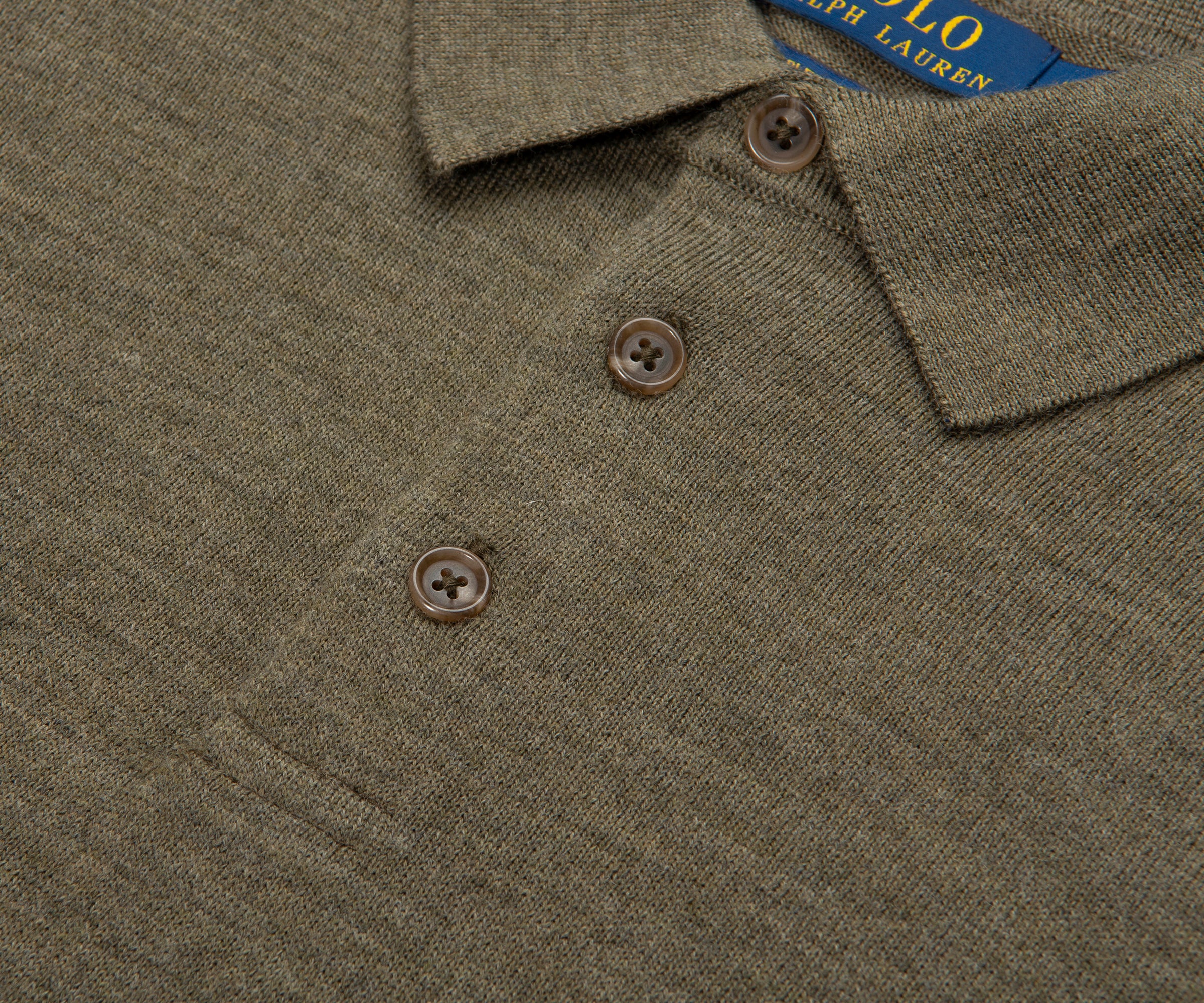 Ralph Lauren Green Merino Wool L/S Polo - Image 3