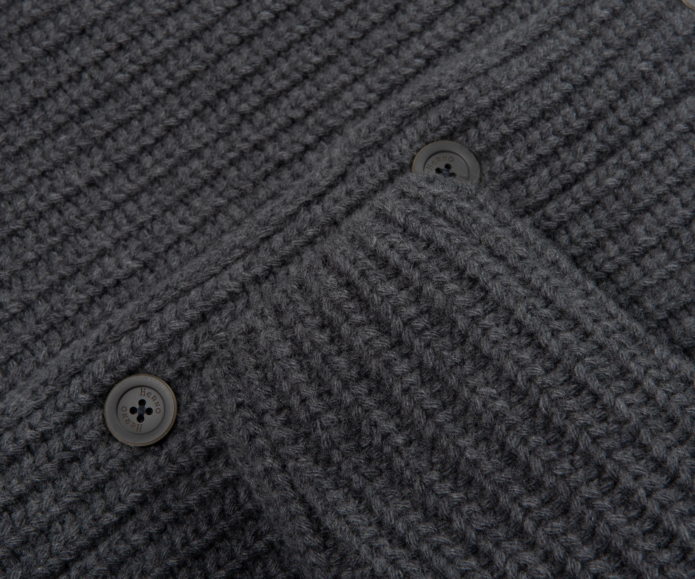 Herno Grey Chunky Knitted Hybrid Cardigan - Image 8