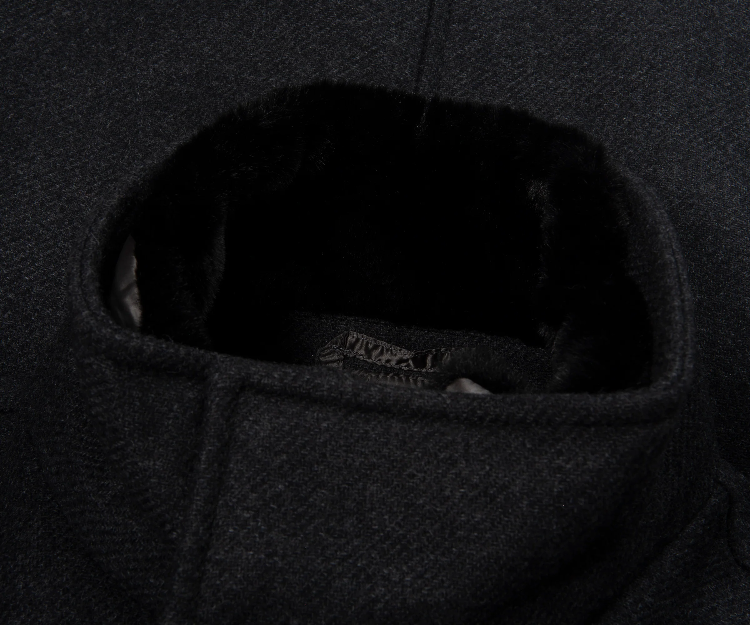 Herno Grey Fur Collard Woolen Overcoat - Image 2