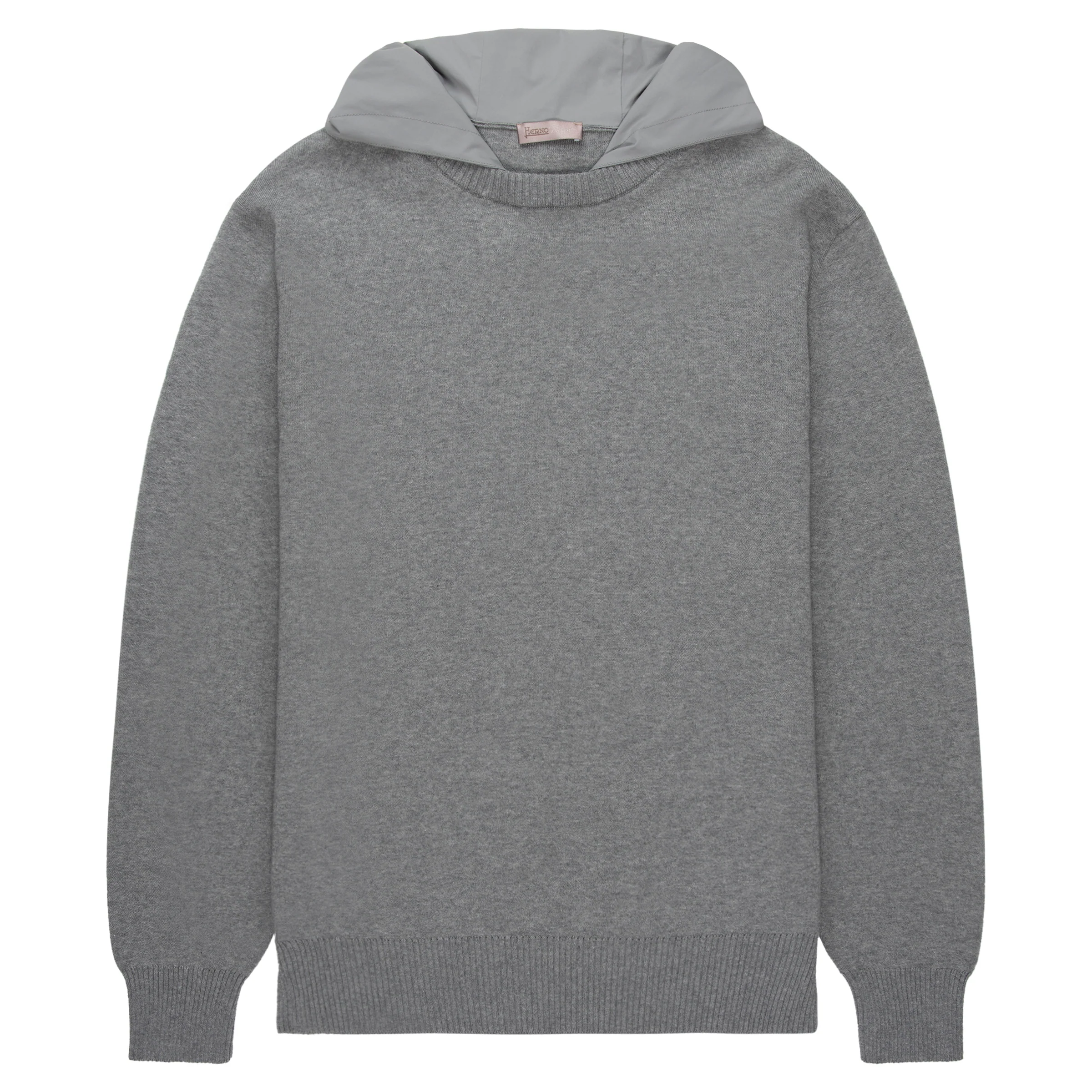 Herno Grey Nylon Hooded Sweater