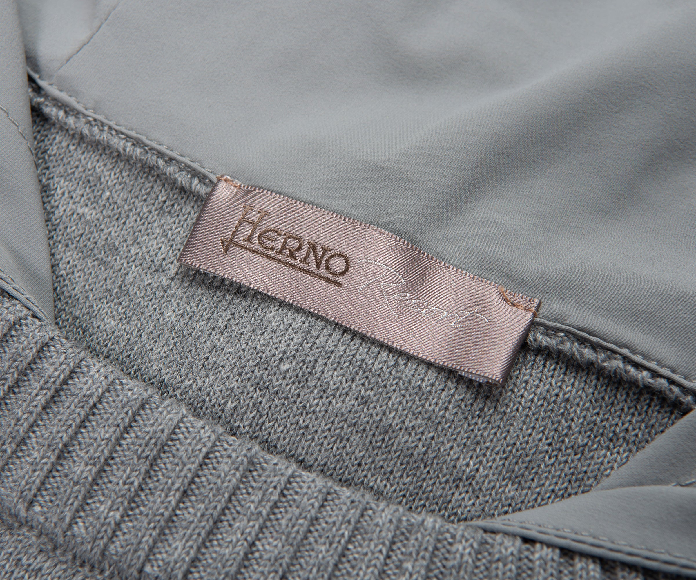 Herno Grey Nylon Hooded Sweater - Image 2