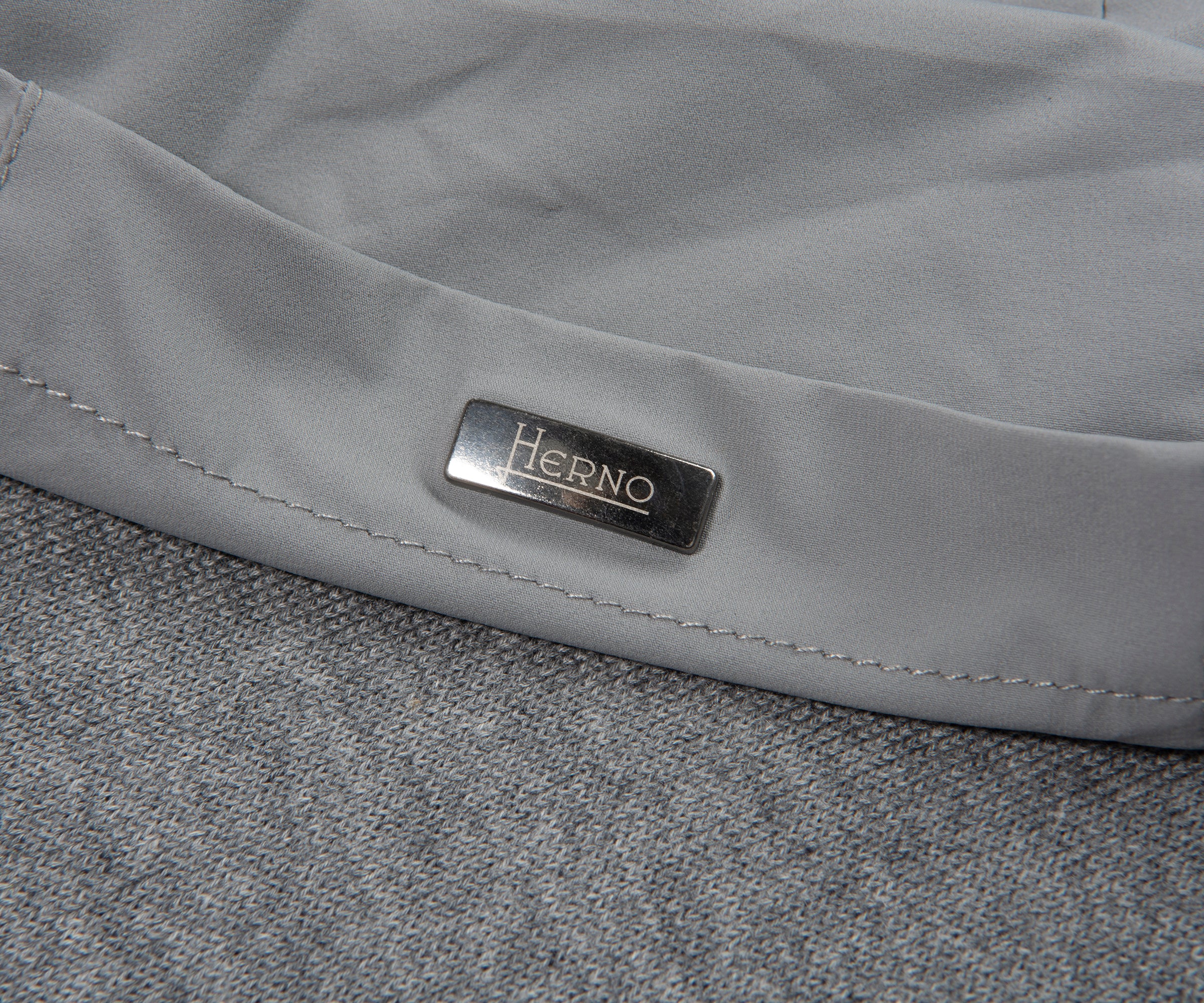 Herno Grey Nylon Hooded Sweater - Image 3