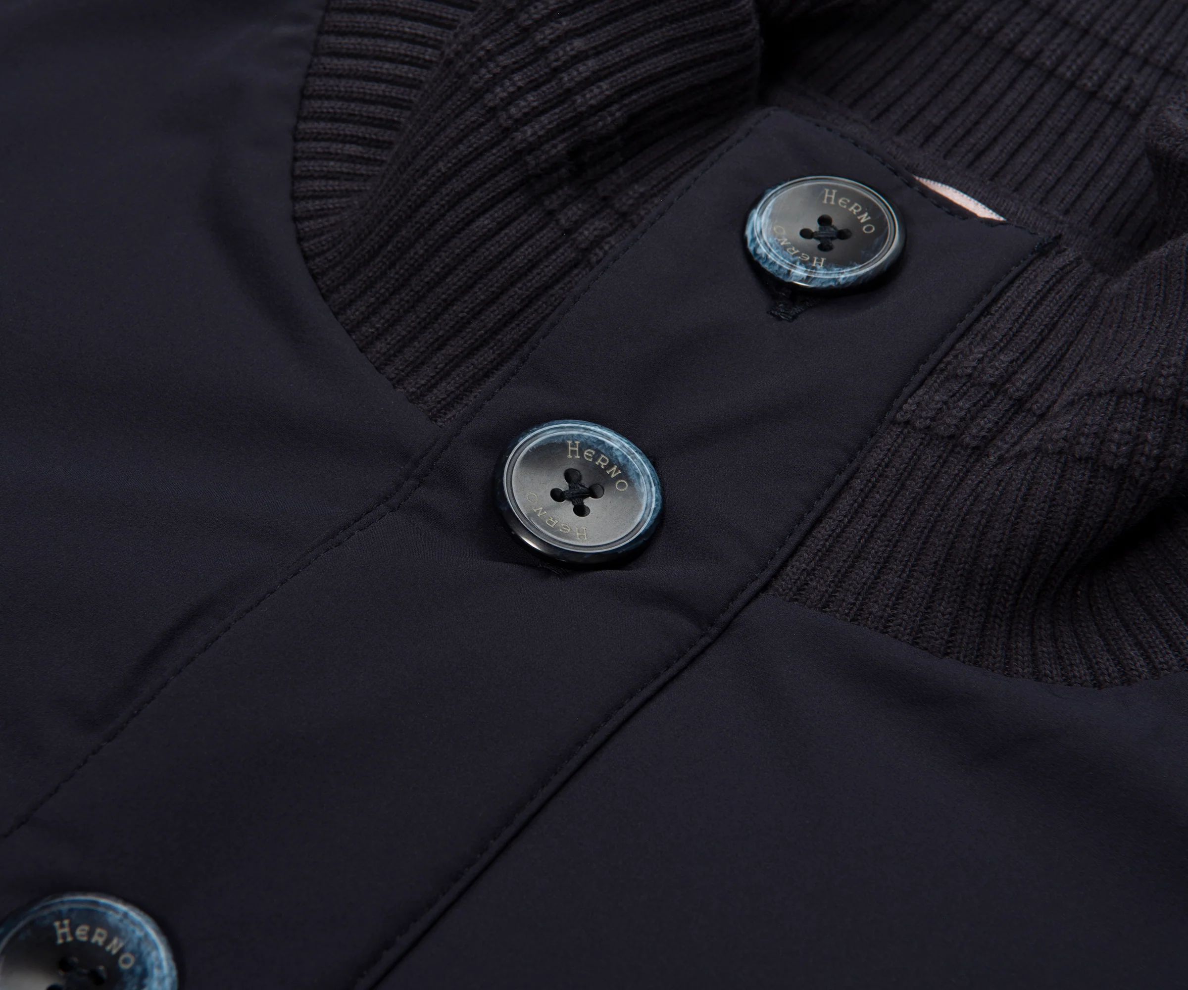 Herno Navy Blouson Full Button Jacket - Image 3