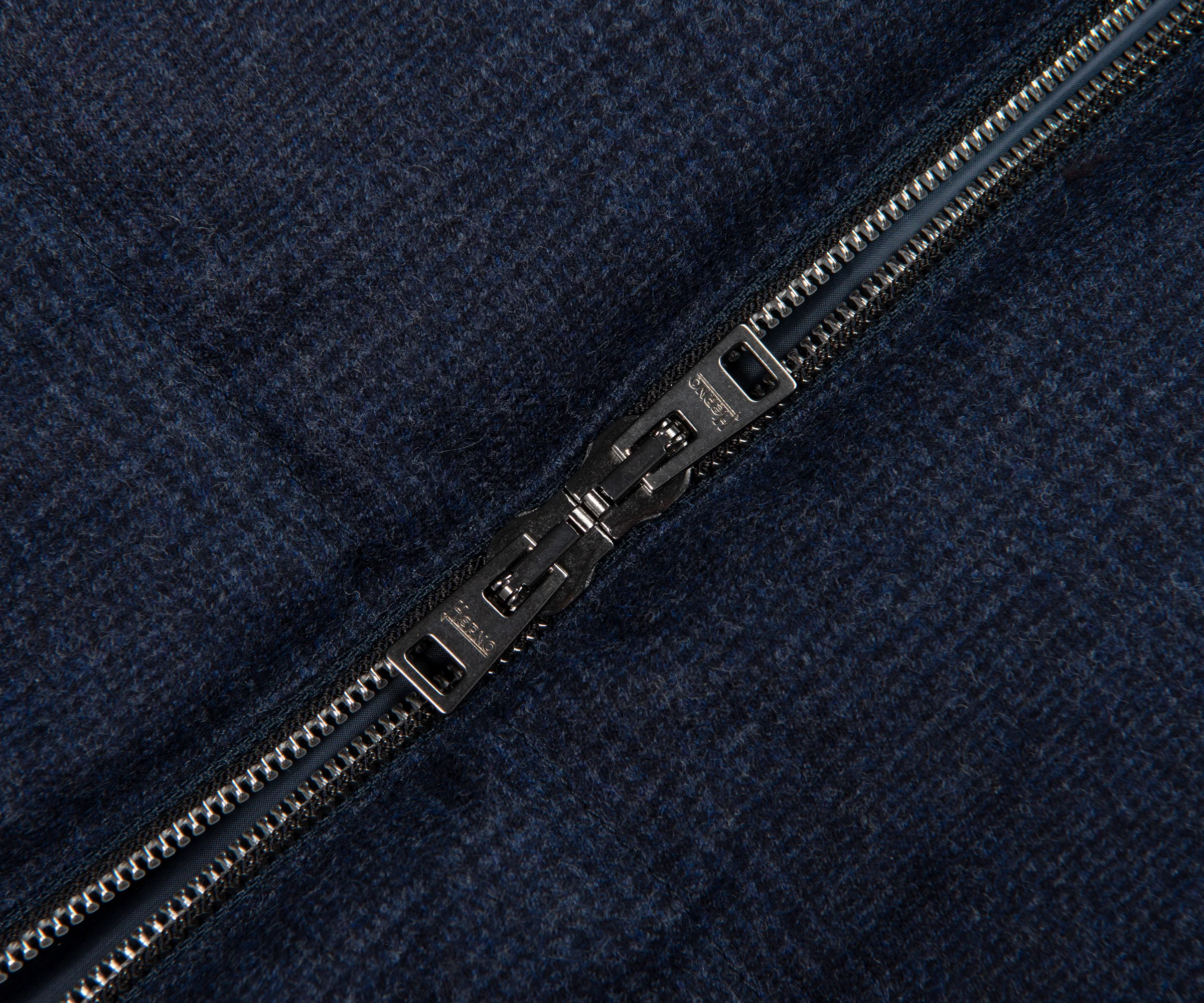 Herno Navy Checked Wool Puffer Bomber - Image 5
