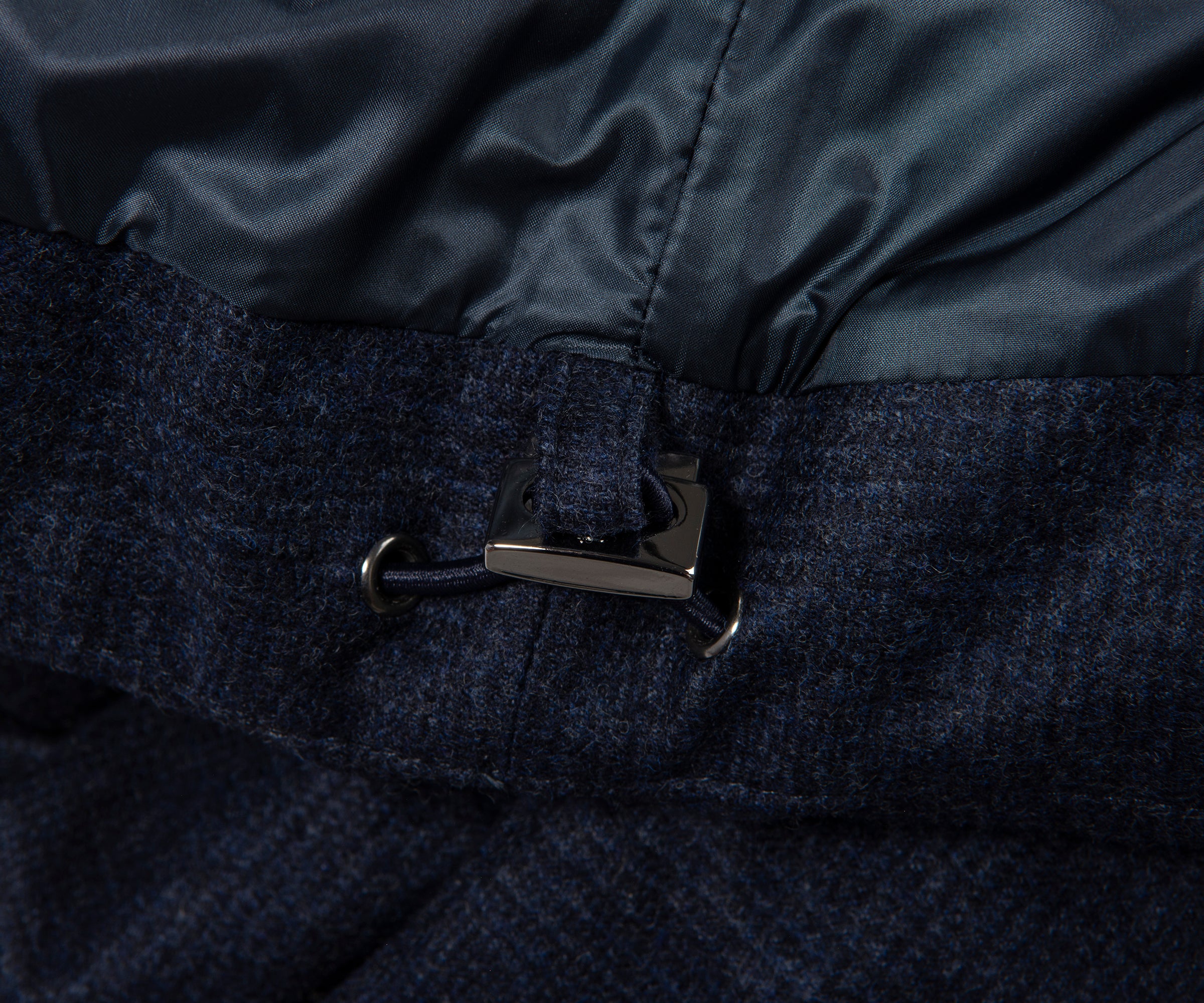 Herno Navy Checked Wool Puffer Bomber - Image 9