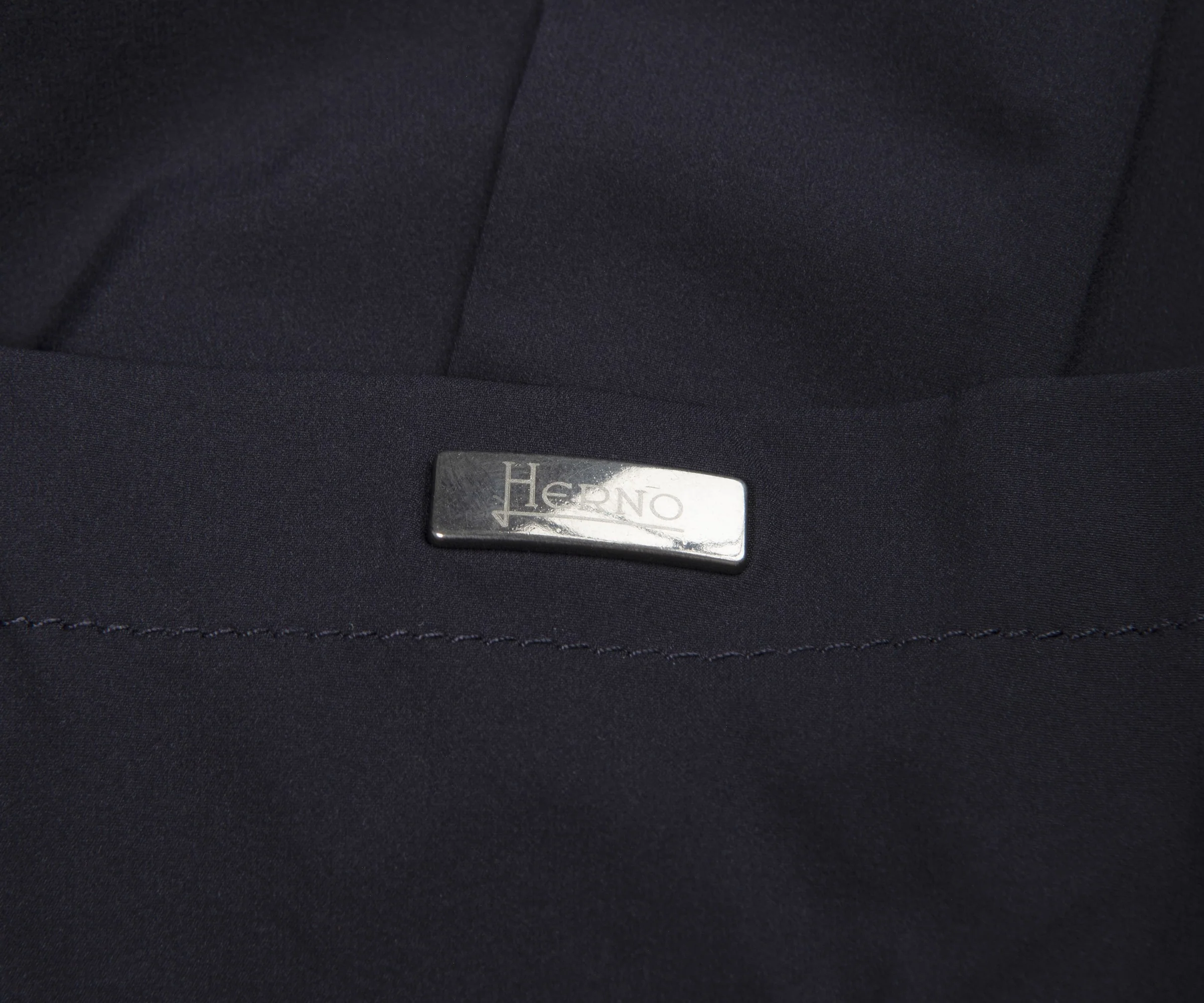 Herno Navy Nylon Hooded Knit Sweater - Image 2