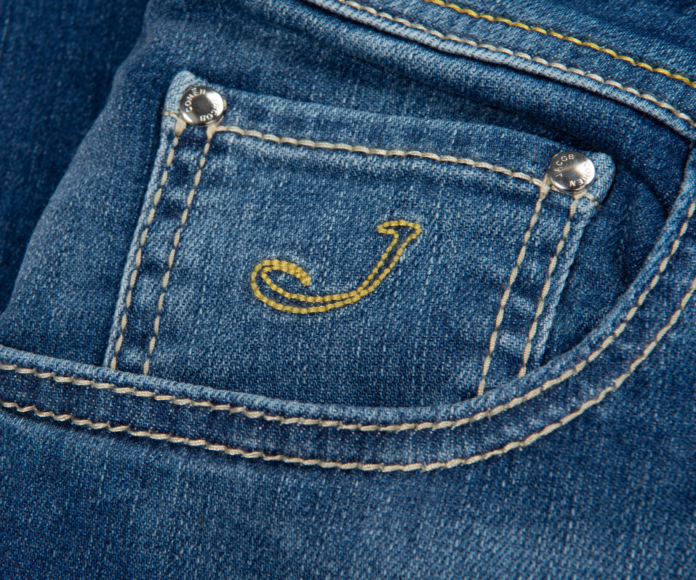 Jacob Cohen Eduard Blue Yellow Patch Jeans - Image 3