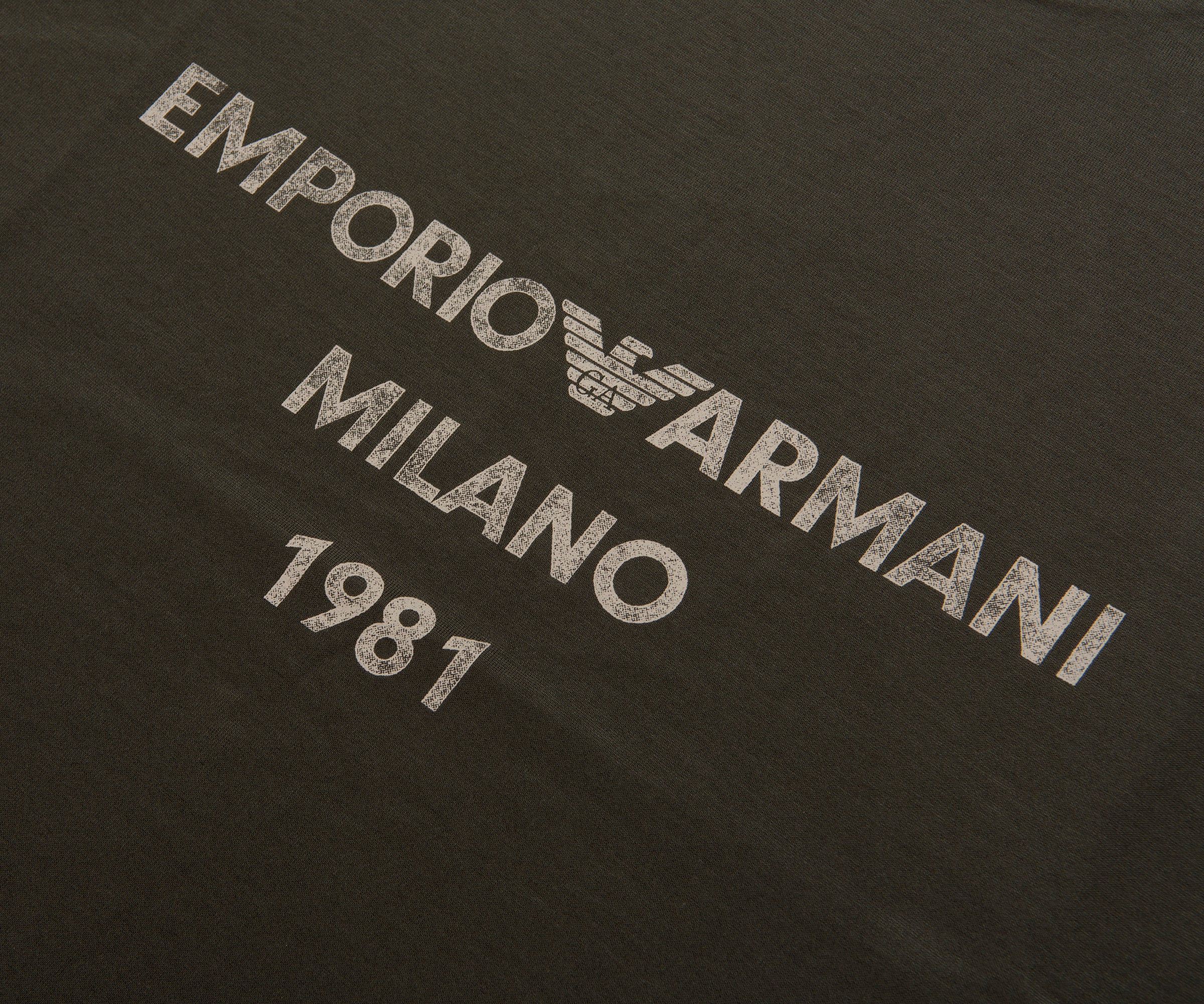 Emporio Armani Khaki Milano T-Shirt - Image 3