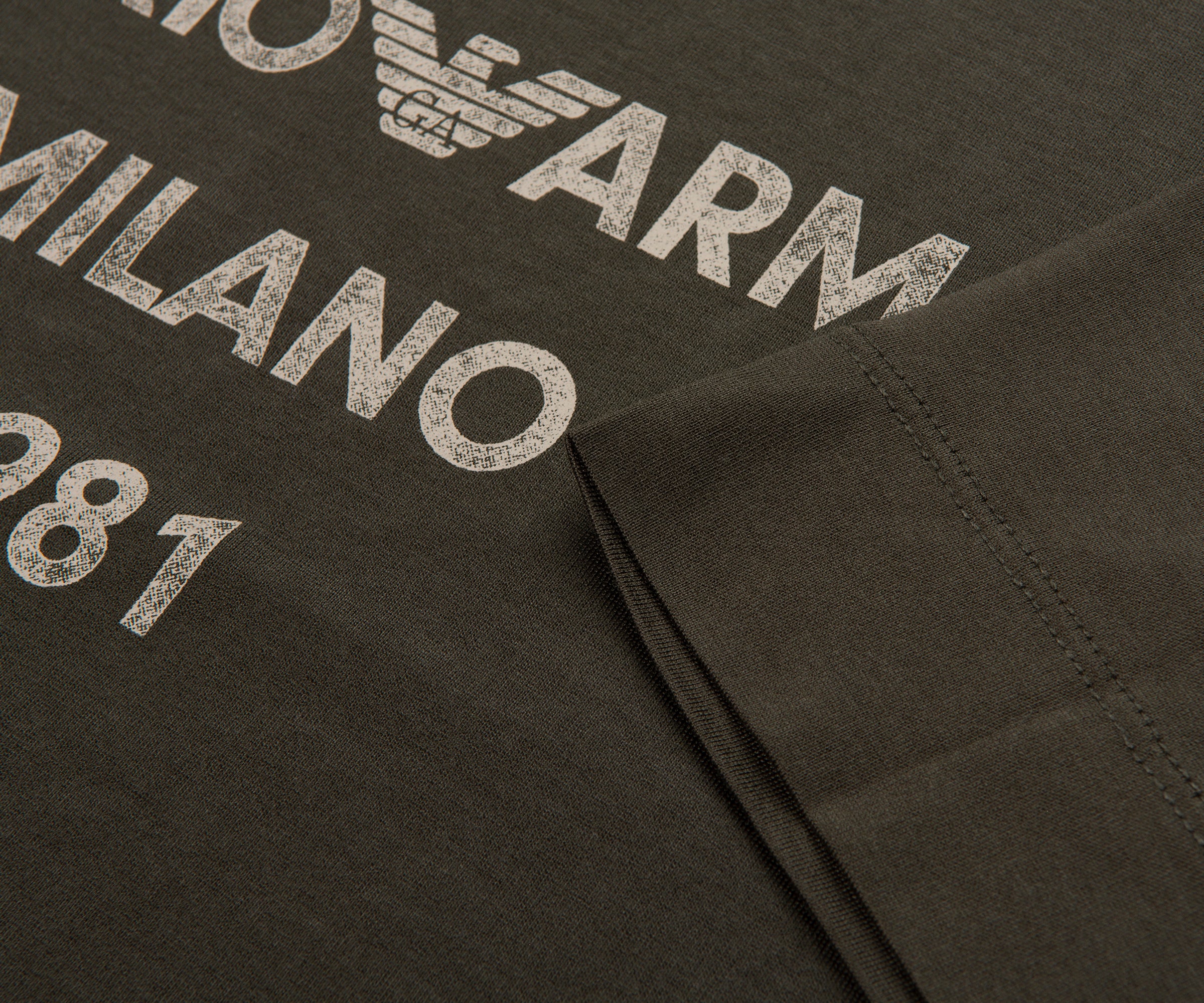 Emporio Armani Khaki Milano T-Shirt - Image 4