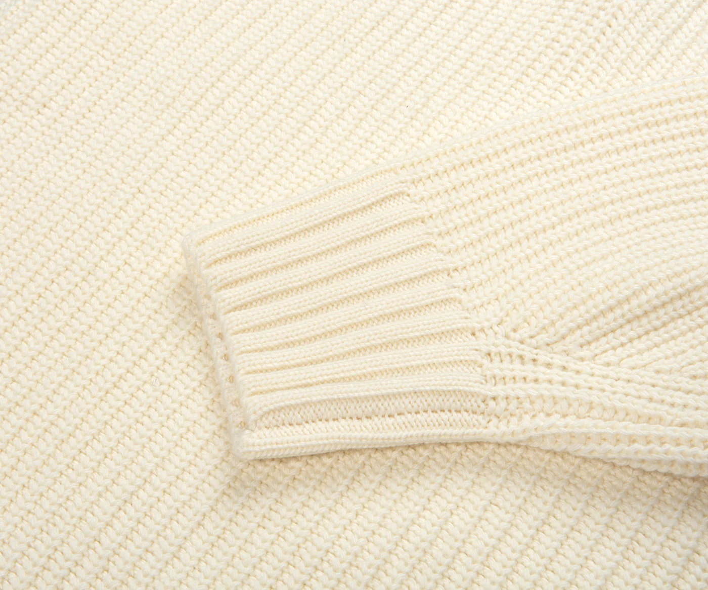Lacoste Cream Carded Wool 1/4 Zip Sweater - Image 6