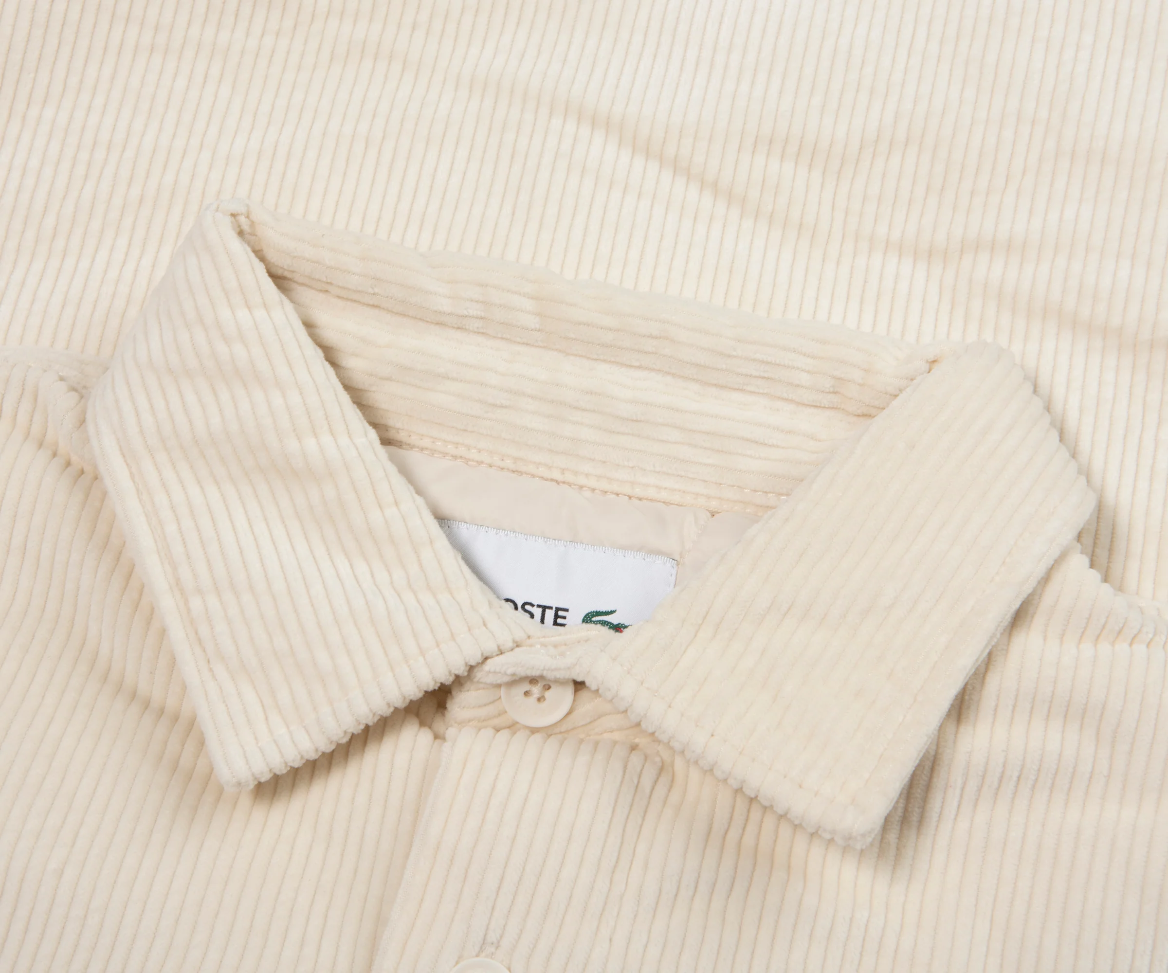 Lacoste Cream Cord Overshirt - Image 2