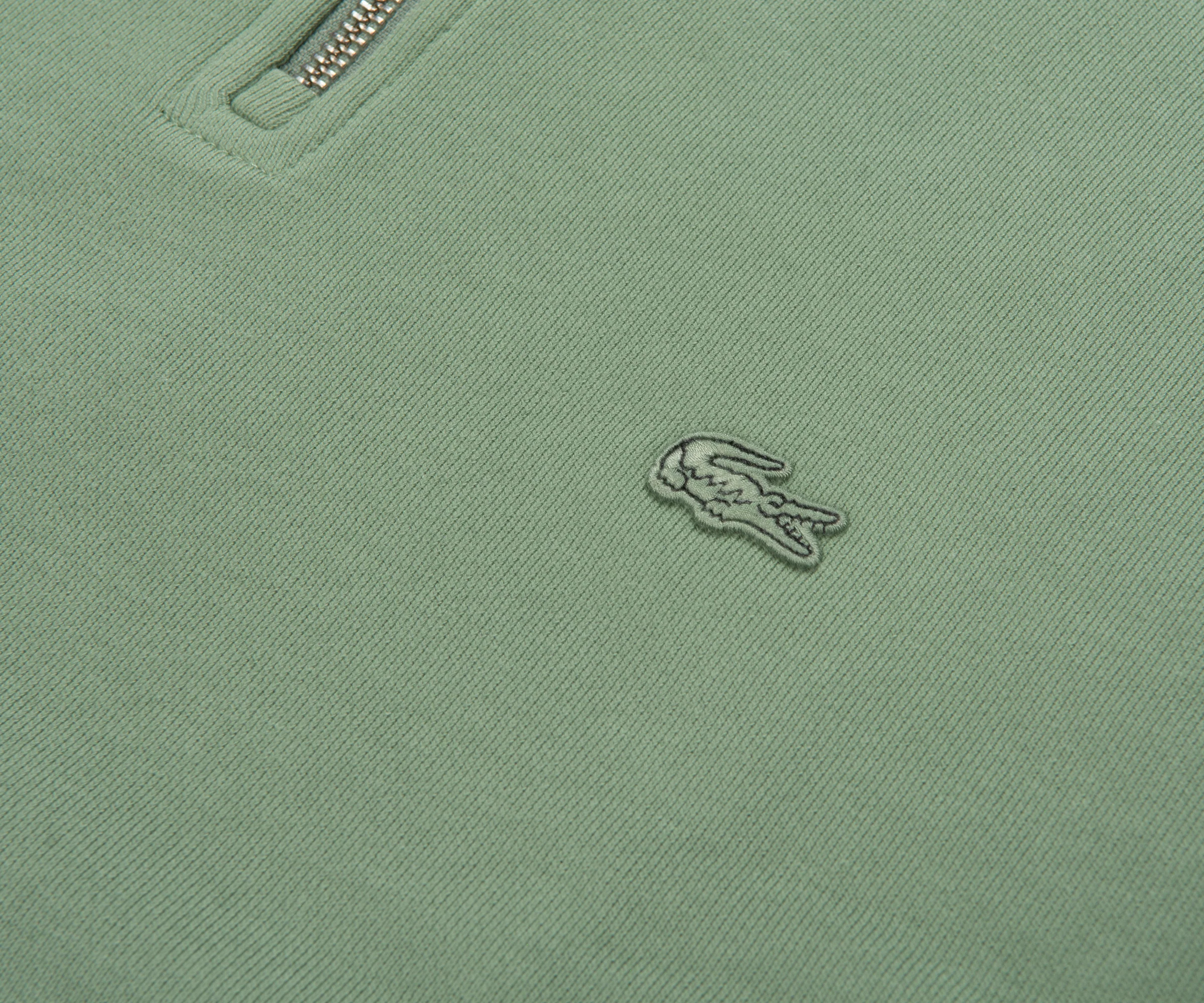 Lacoste Green Heavy Fleece Zipper Neck 1/4 Zip - Image 3
