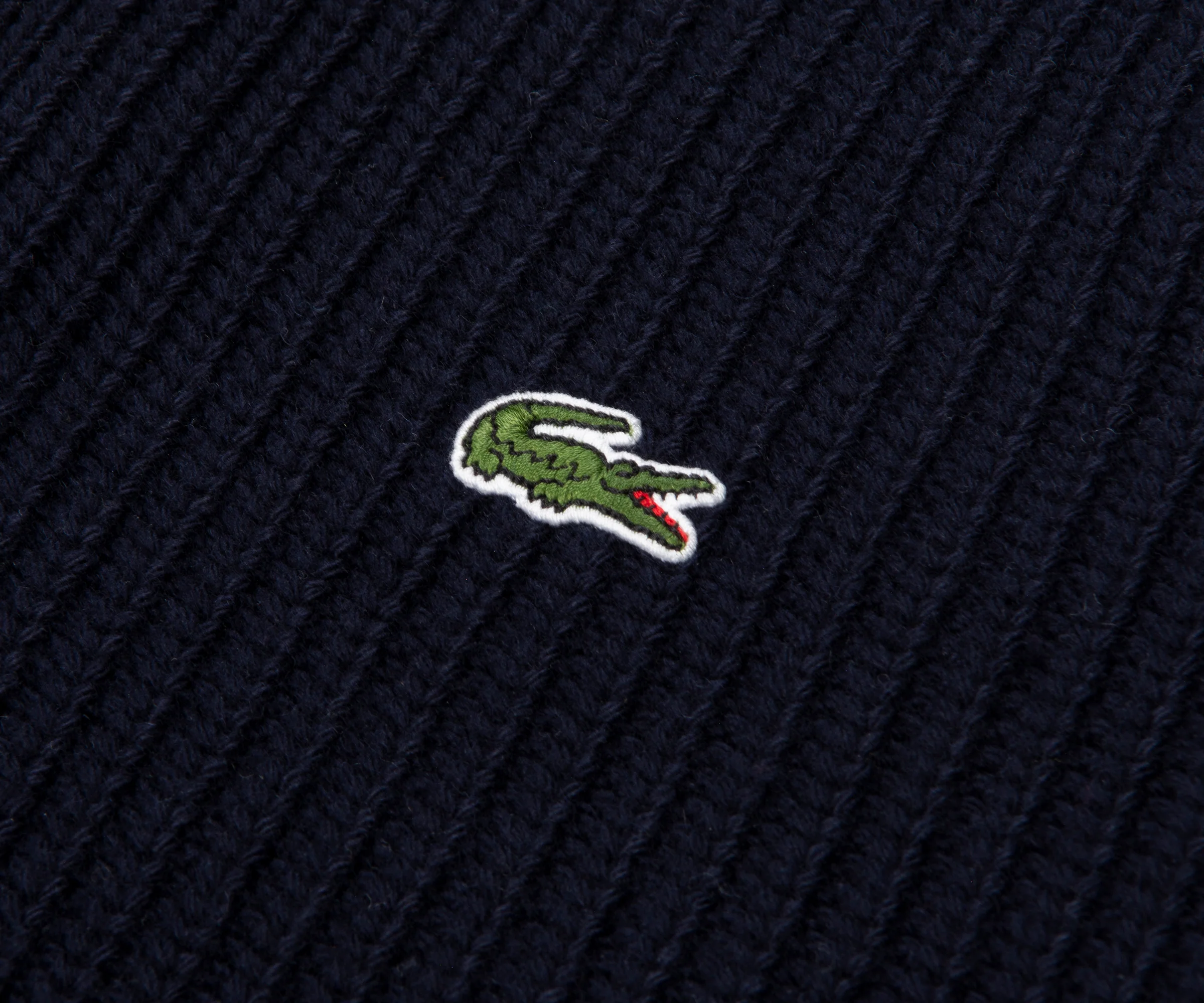 Lacoste Navy Carded Wool 1/4 Zip Sweater - Image 4