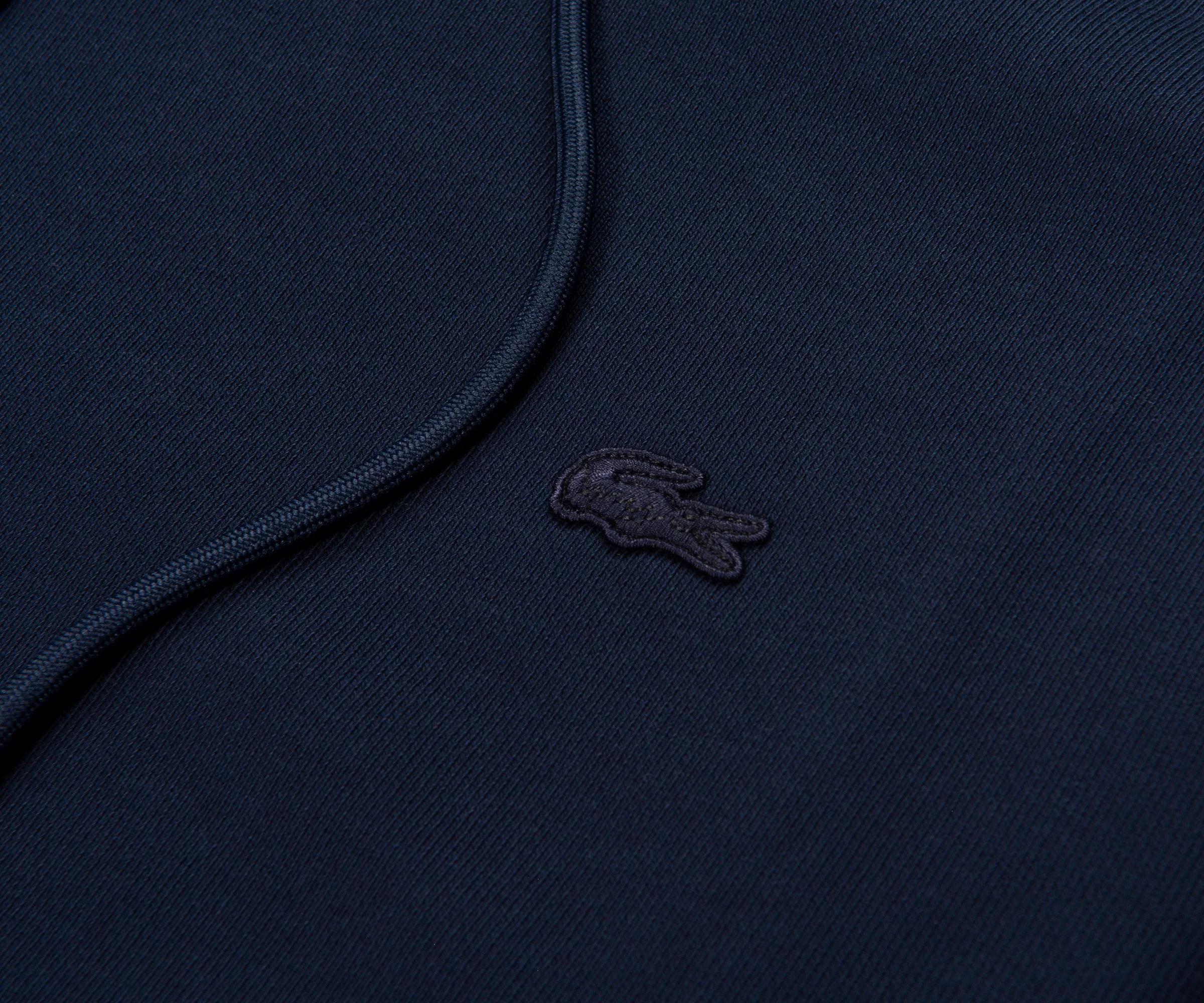 Lacoste Navy Heavy Fleece Hoodie - Image 4