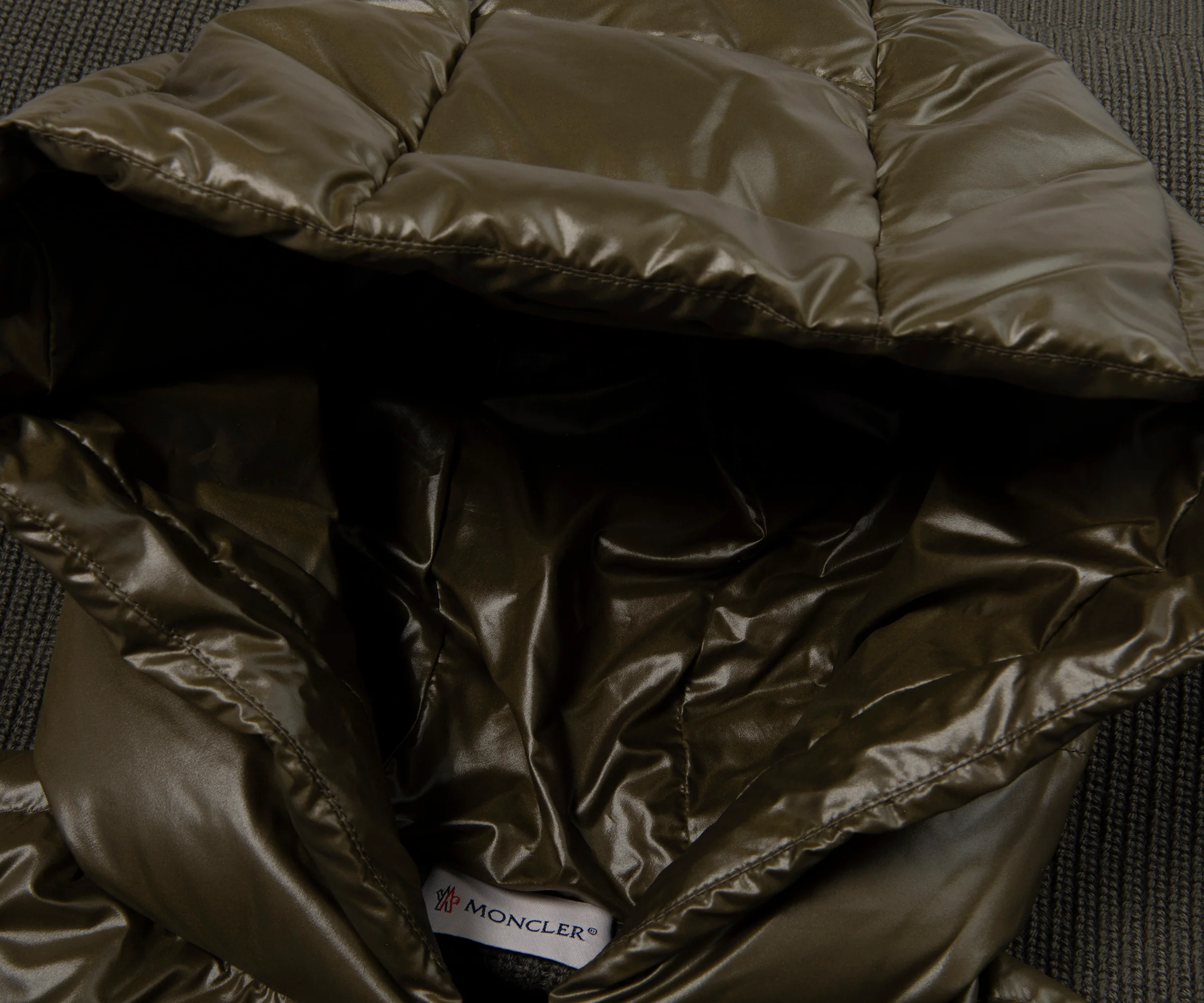 Moncler Khaki Hybrid Hooded Padded Jacket - Image 2