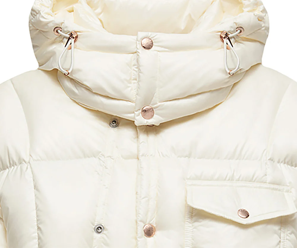 Moncler Serfanto Off White Nylon Hooded Down Jacket - Image 2