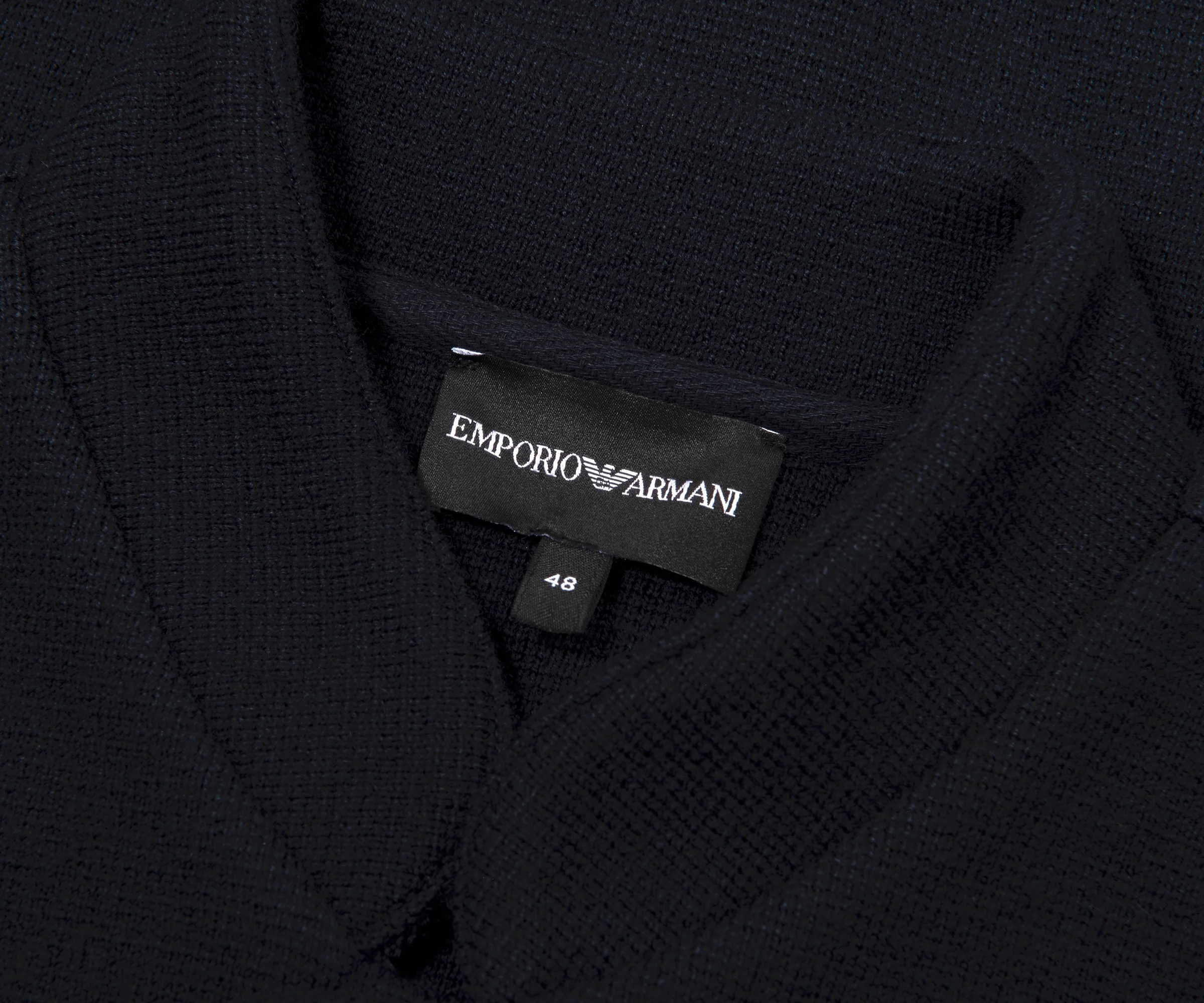 Emporio Armani Navy Knit Jacket - Image 2