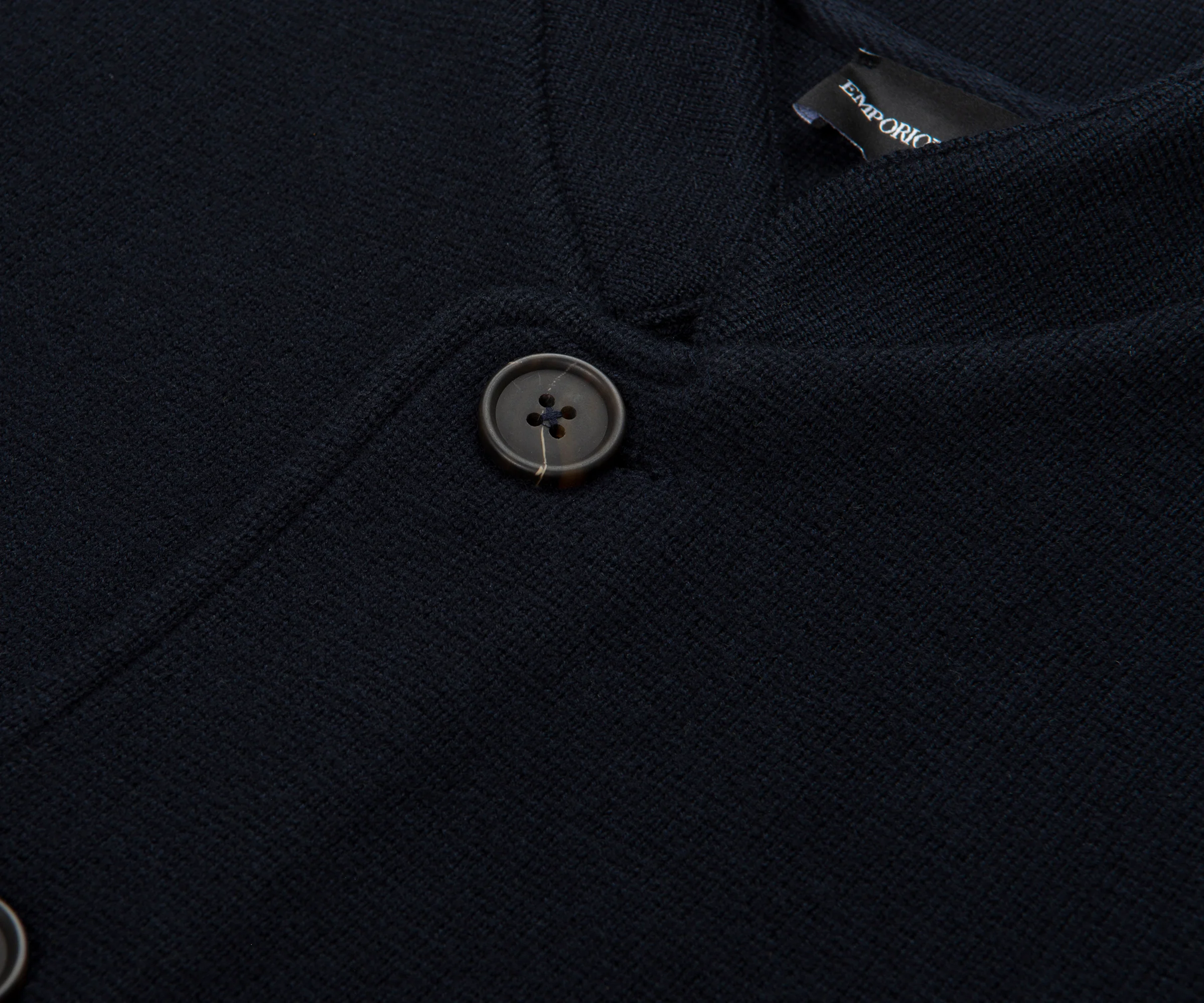 Emporio Armani Navy Knit Jacket - Image 4