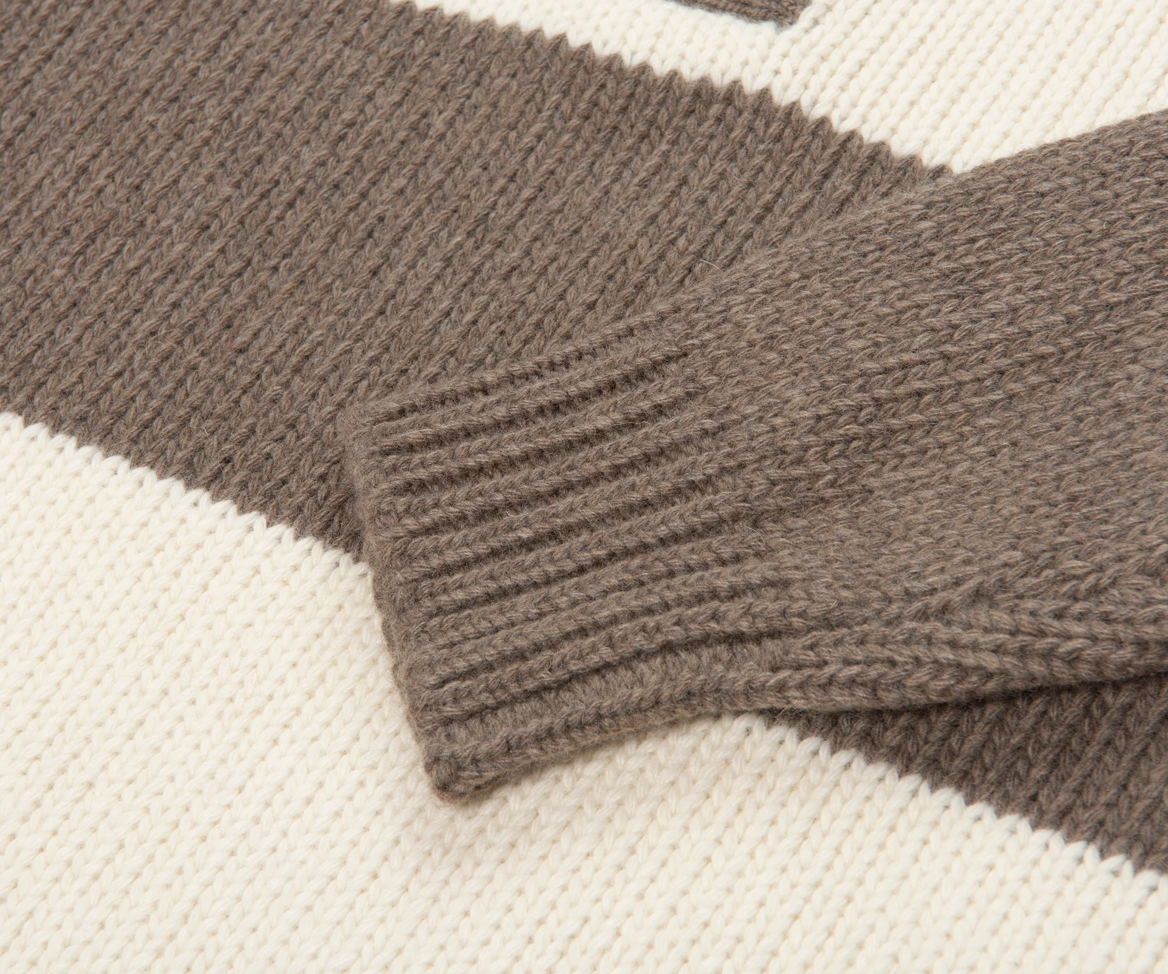 Paul & Shark Brown/Cream Knitted Buttoned Rugby Shirt - Image 4