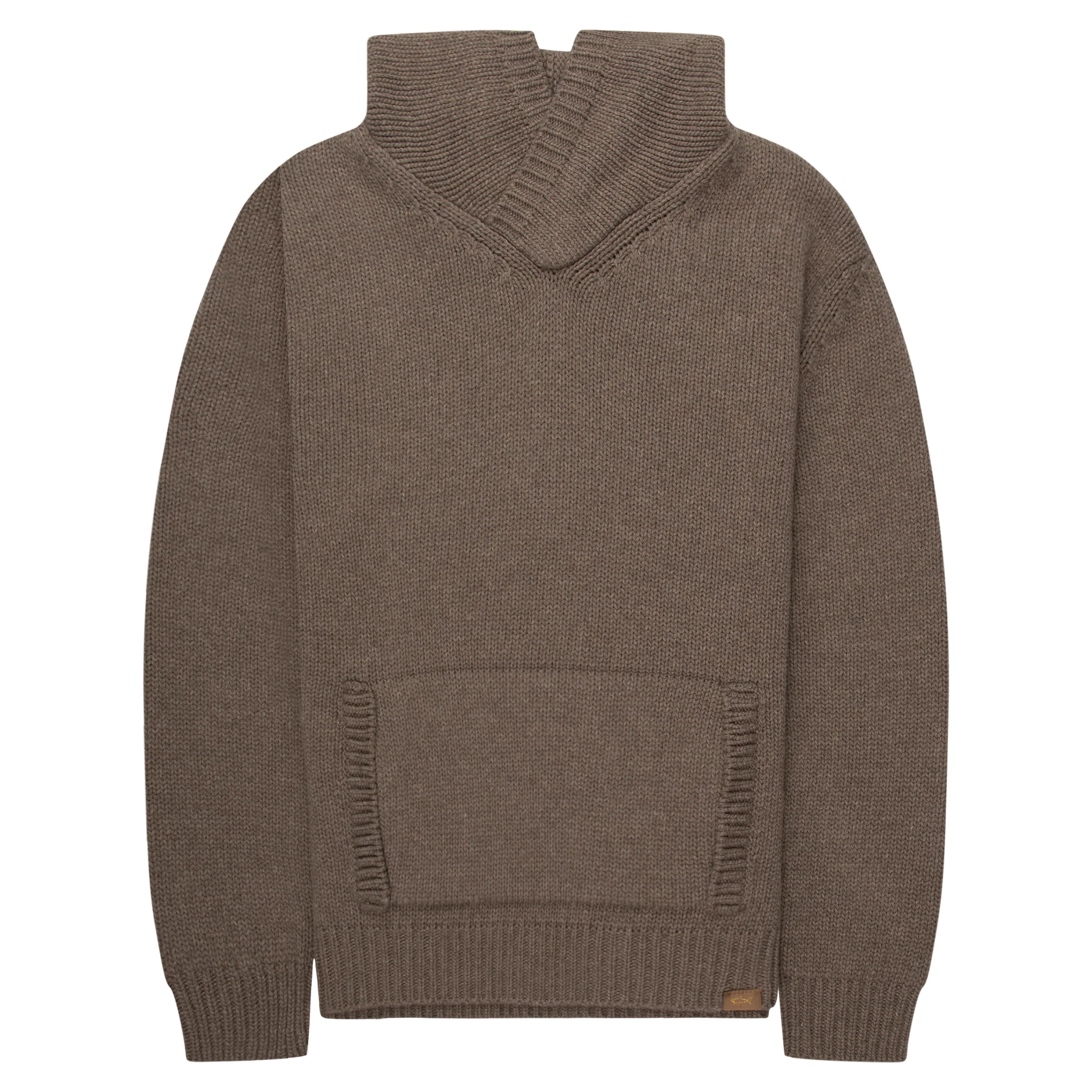 Paul & Shark Brown Knitted Hoodie