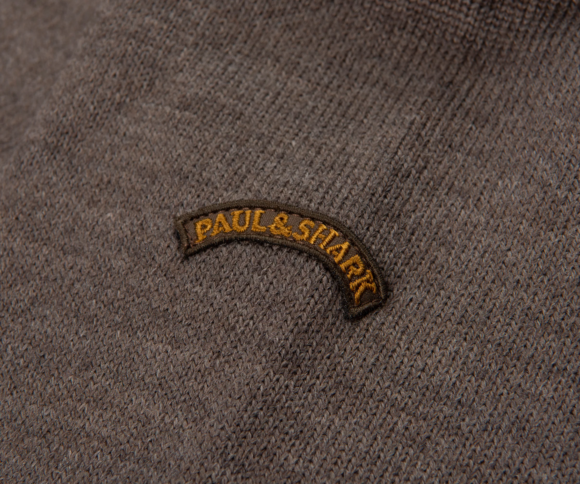 Paul & Shark Brown Knitted Ribbed Crewneck Sweater - Image 3