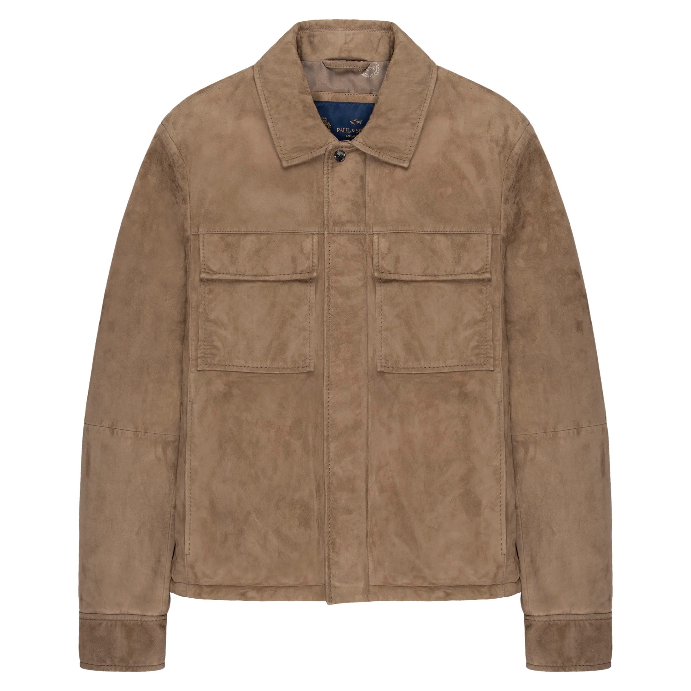Paul & Shark Brown Suede Aqua Leather Jacket