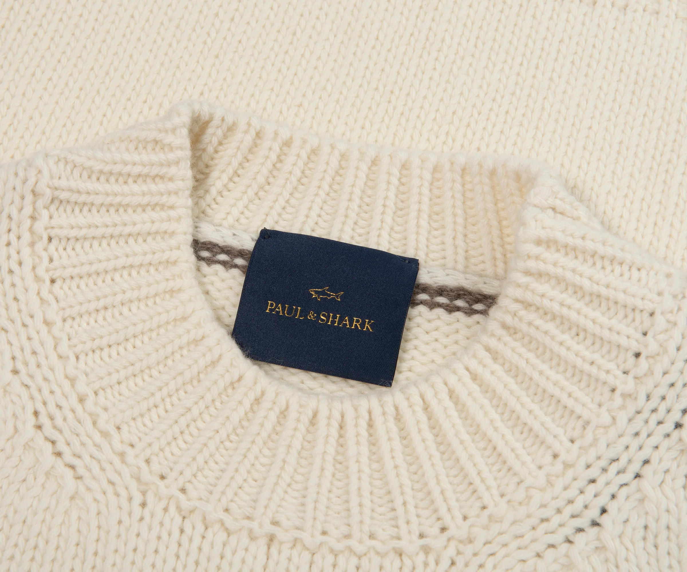 Paul & Shark Cream Woolen Knitted Sweater - Image 2
