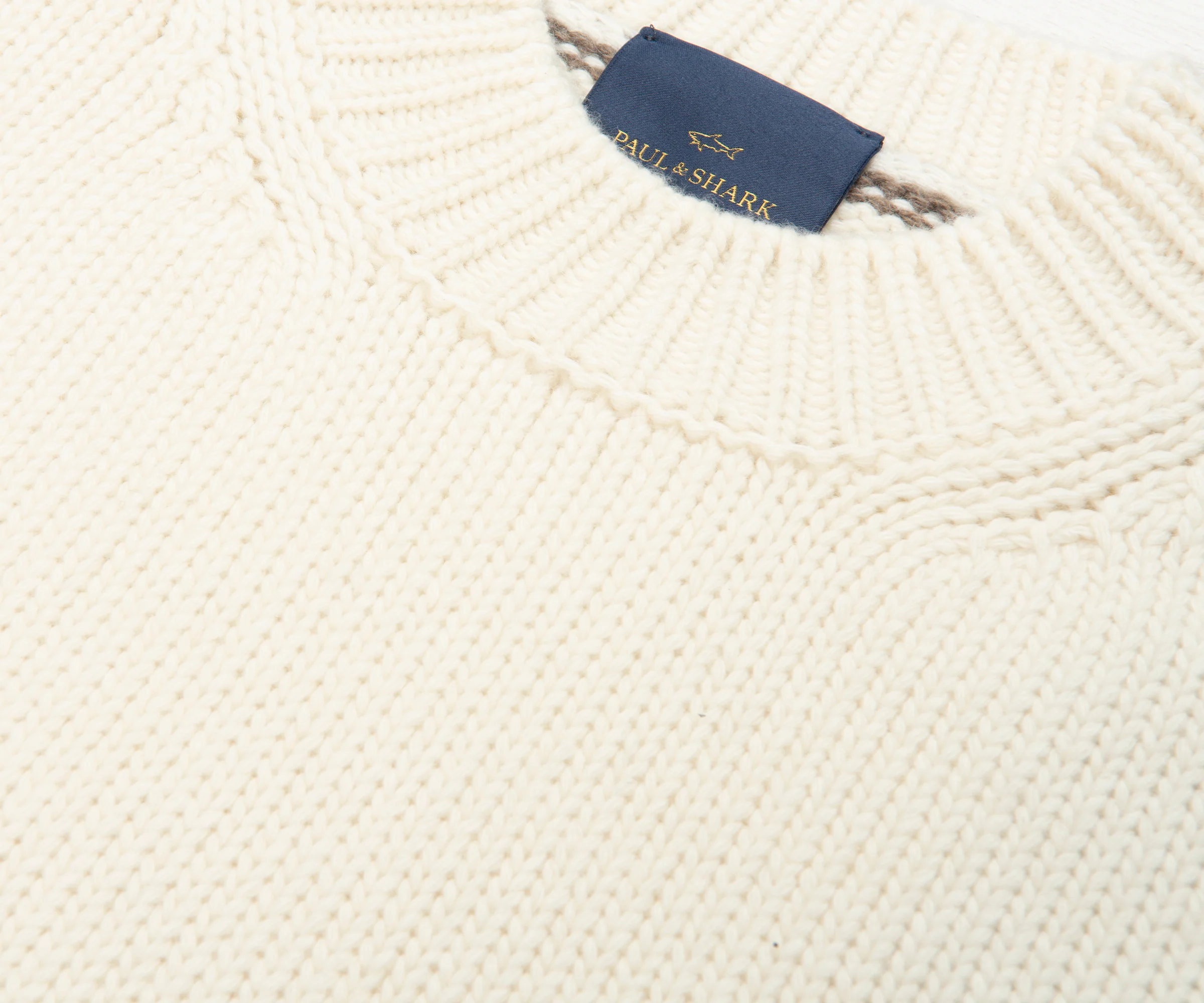 Paul & Shark Cream Woolen Knitted Sweater - Image 3