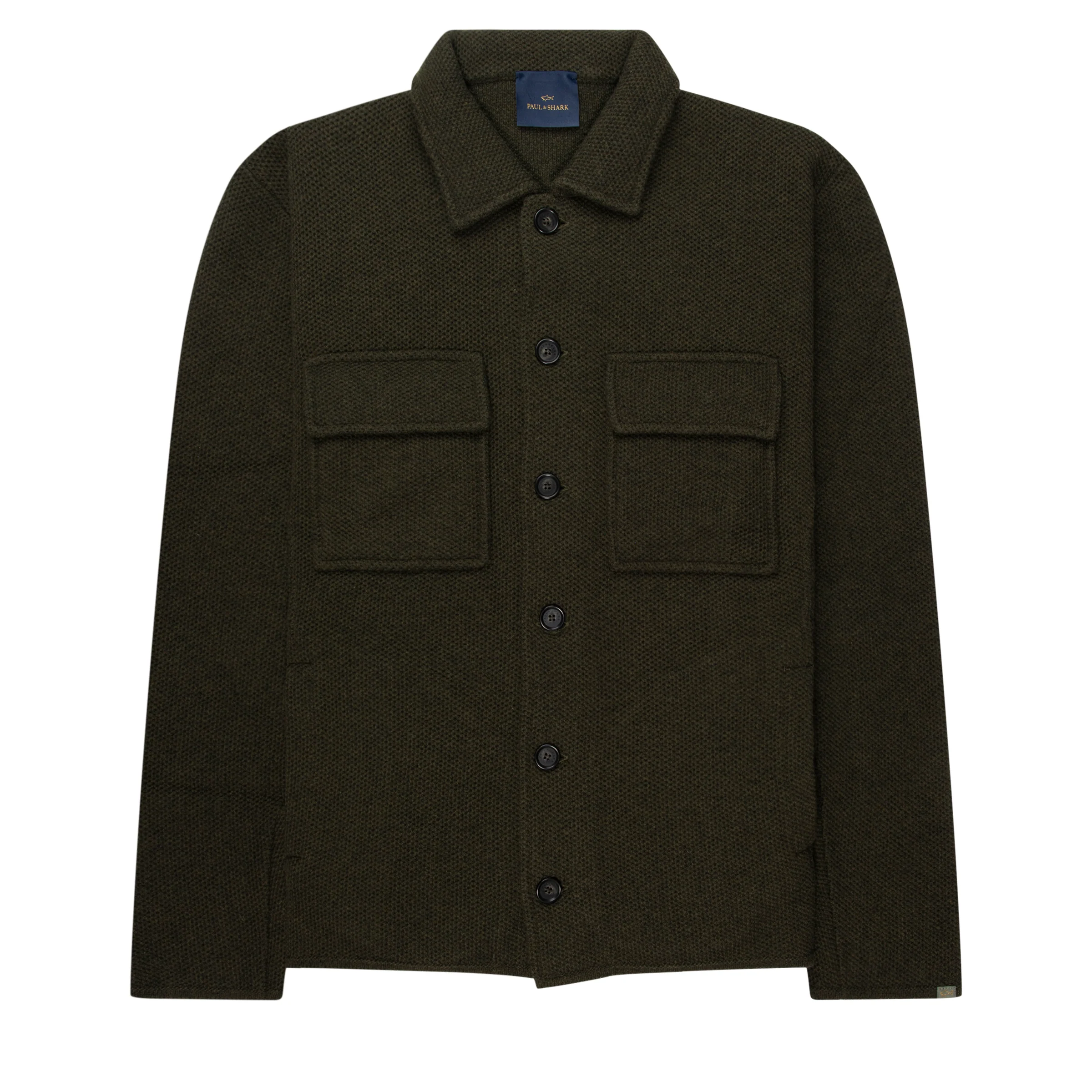 Paul & Shark Green Wool Knitted Overshirt