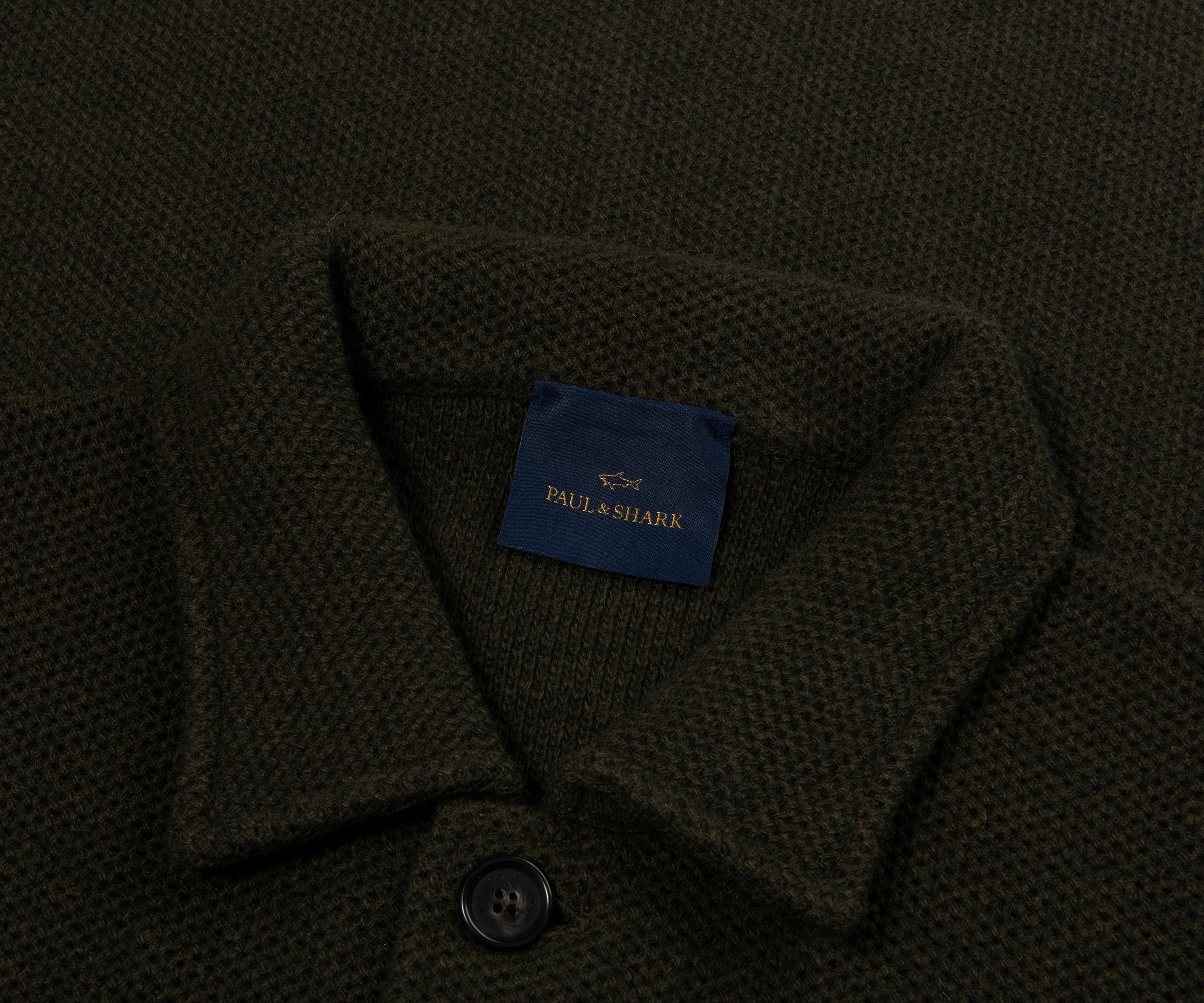 Paul & Shark Green Wool Knitted Overshirt - Image 2