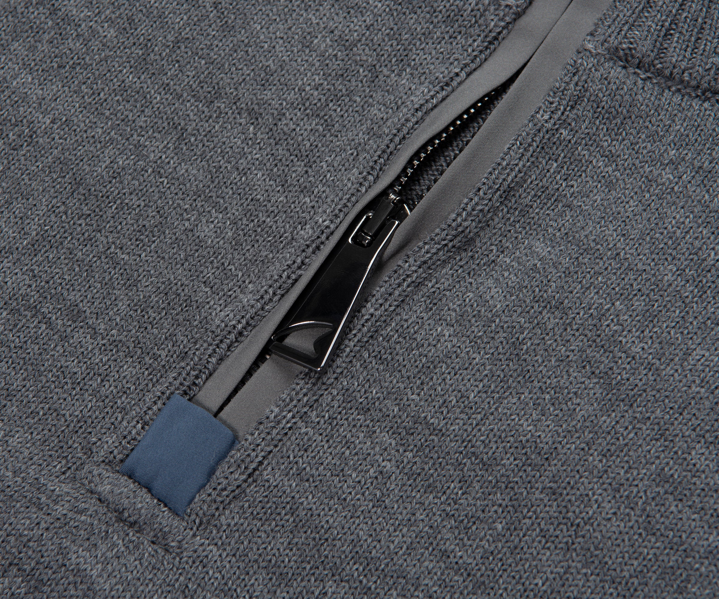 Paul & Shark Grey 1/4 Zip Knit Sweater - Image 3