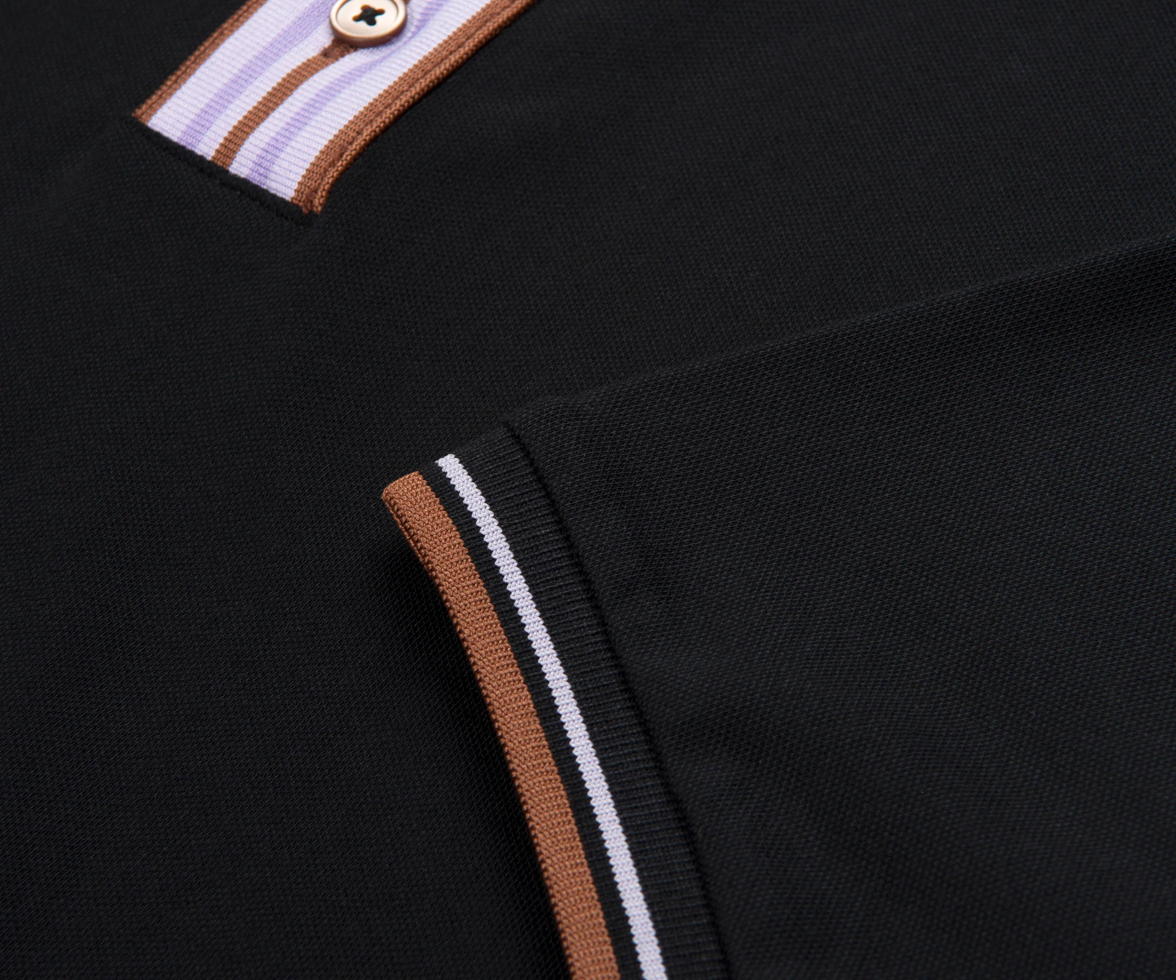 Paul Smith Black/ Purple Placket Polo - Image 4