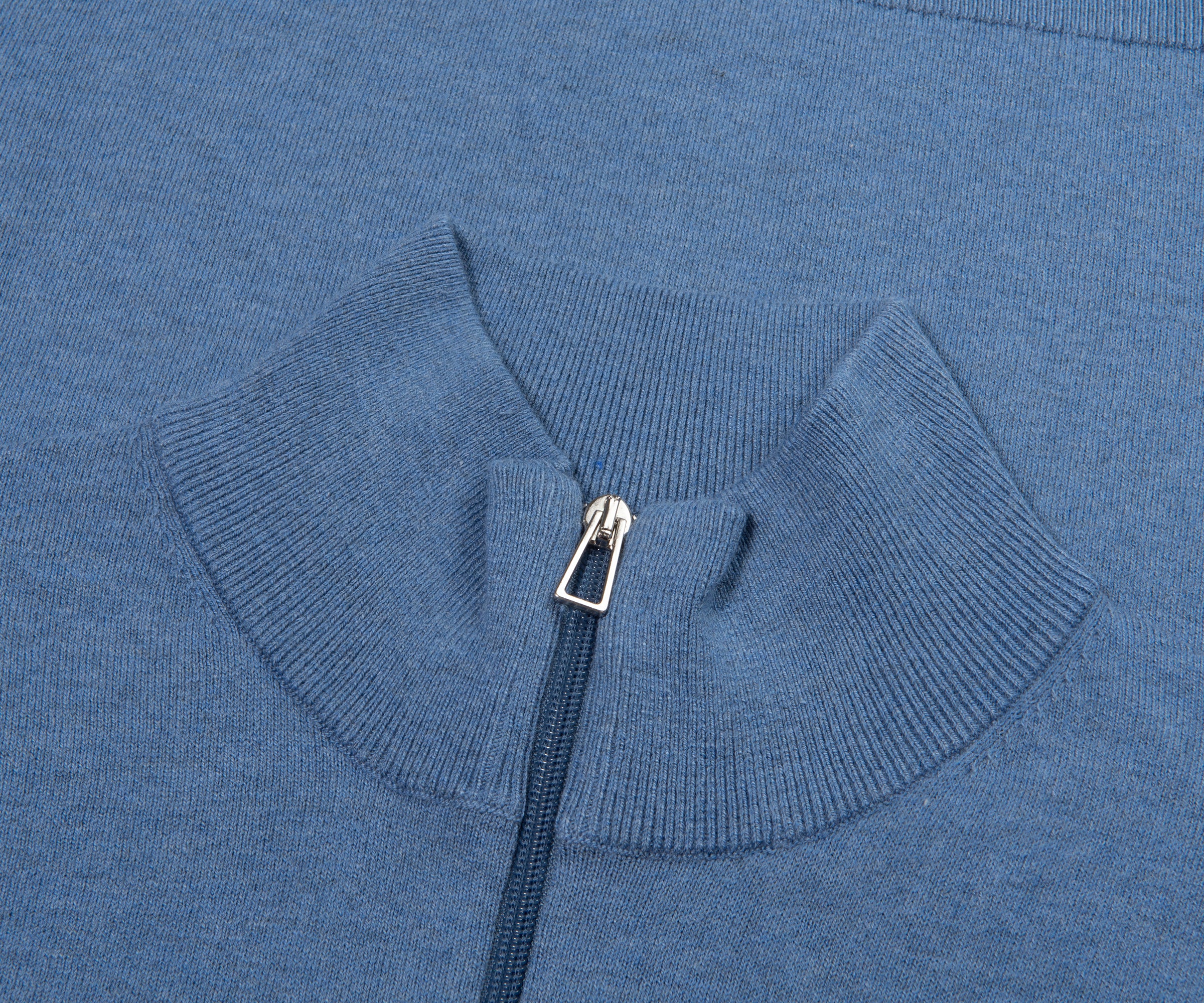 Paul Smith Light Blue Cotton Zebra 1/4 Zip Sweater - Image 2