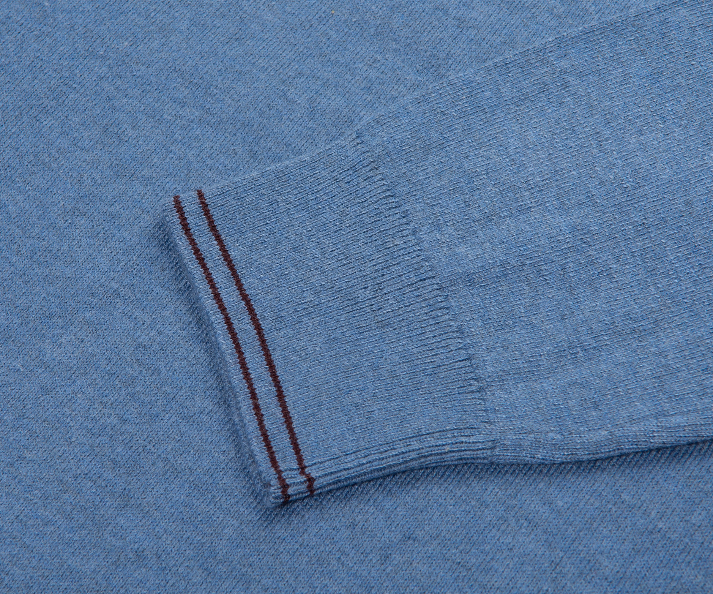 Paul Smith Light Blue Cotton Zebra 1/4 Zip Sweater - Image 5