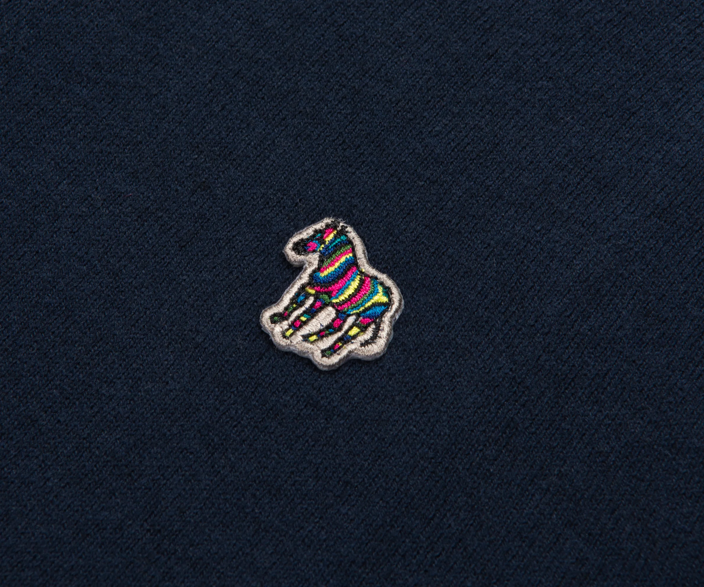 Paul Smith Navy Cotton Zebra 1/4 Zip Sweater - Image 4