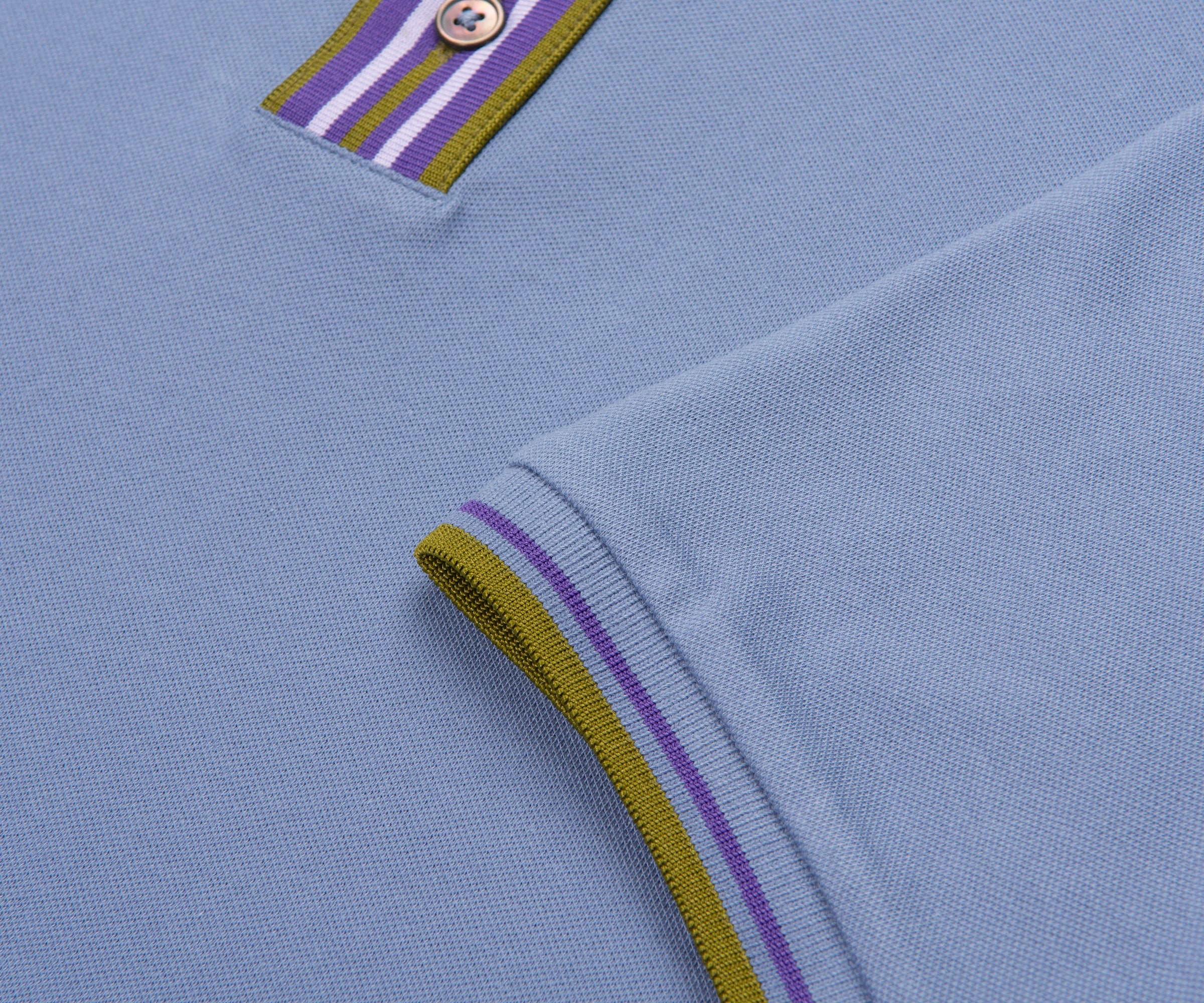 Paul Smith Violet/ Green Placket Polo - Image 4