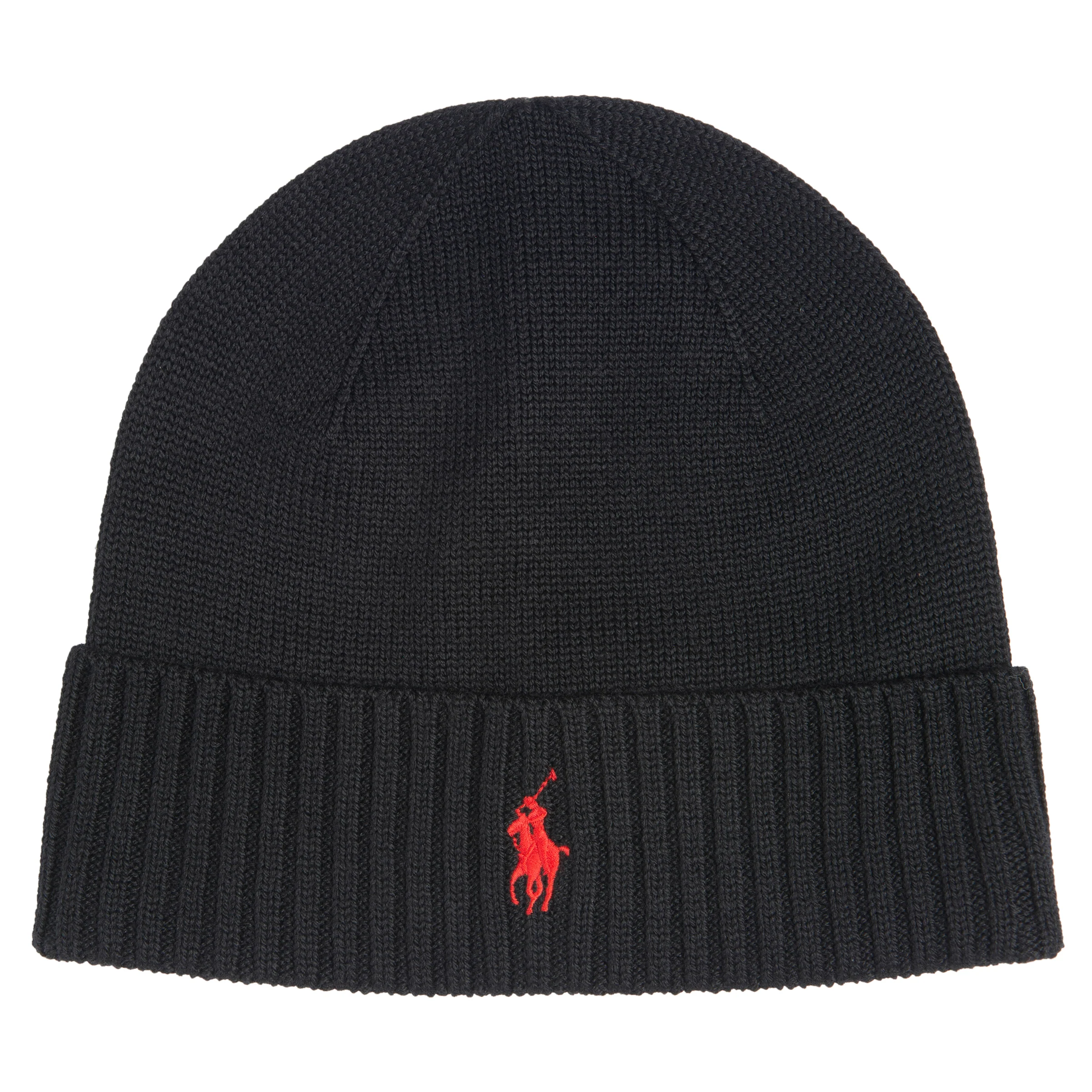 Ralph Lauren Black Signature Wool Beanie