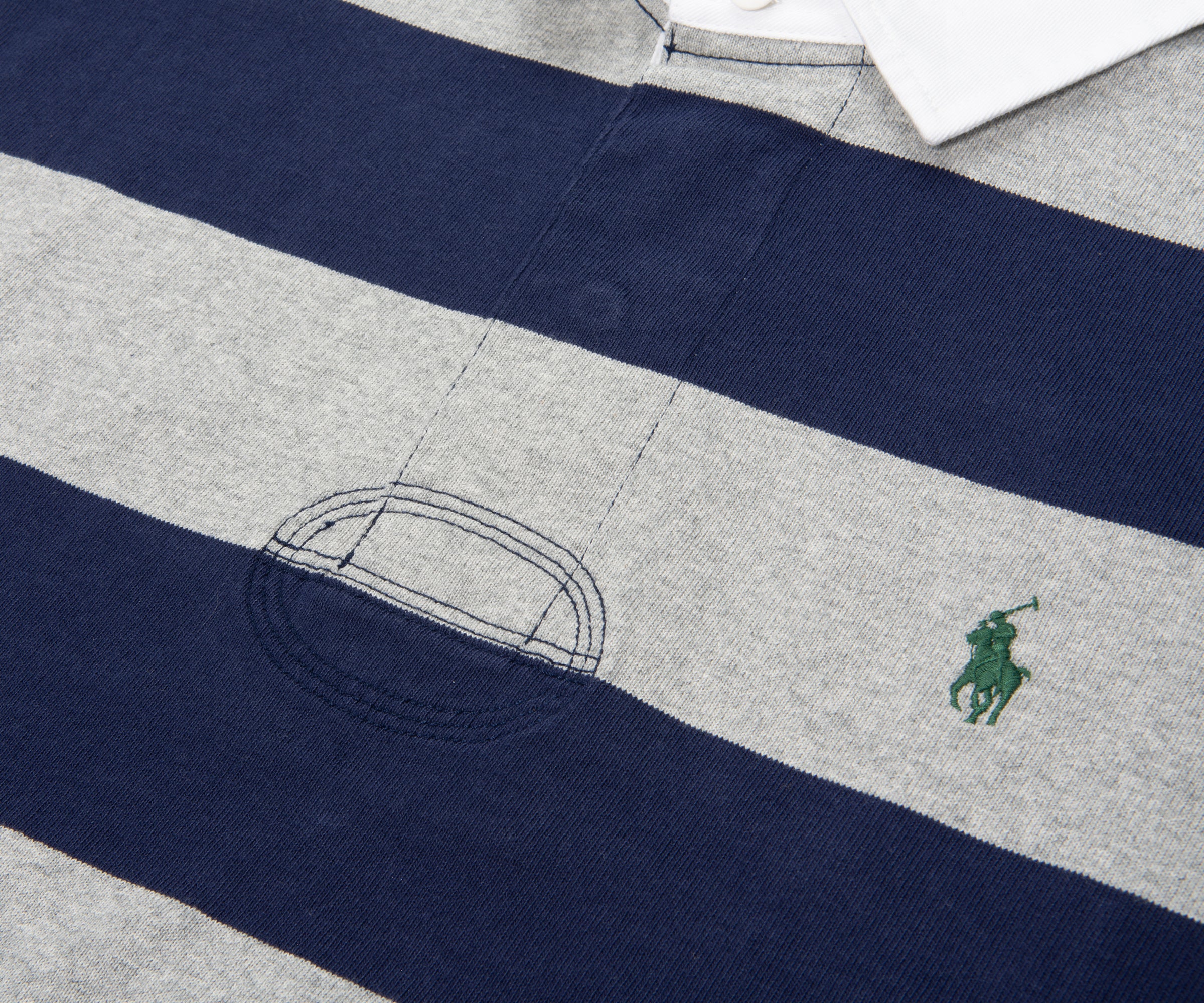 Ralph Lauren Blue/ Grey Rugby Shirt - Image 3