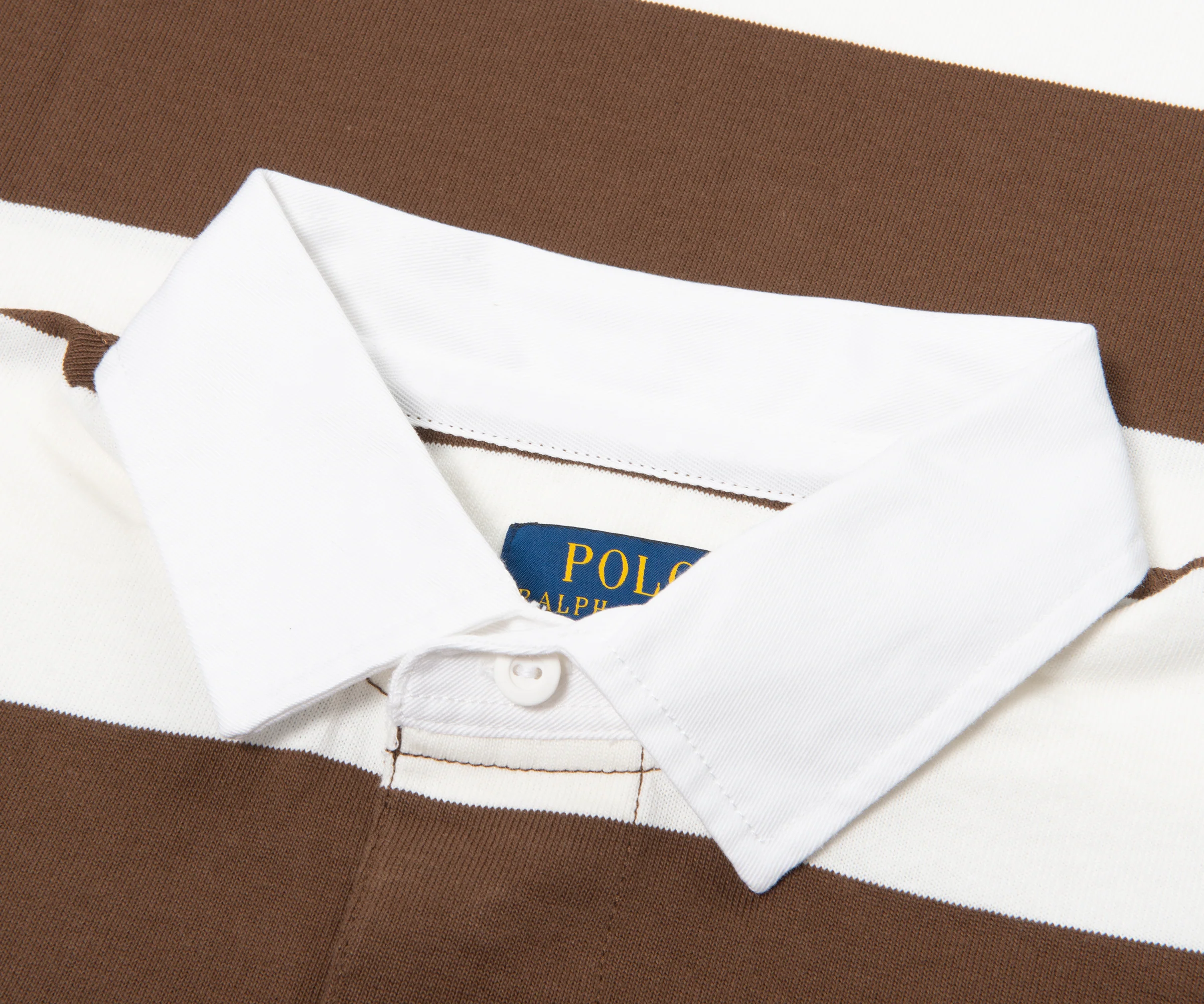 Ralph Lauren Brown/ White Rugby Shirt - Image 2