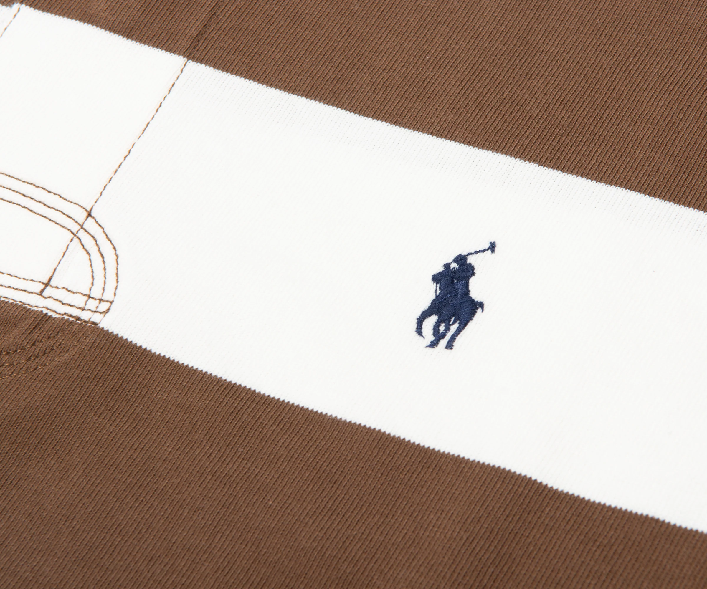 Ralph Lauren Brown/ White Rugby Shirt - Image 4