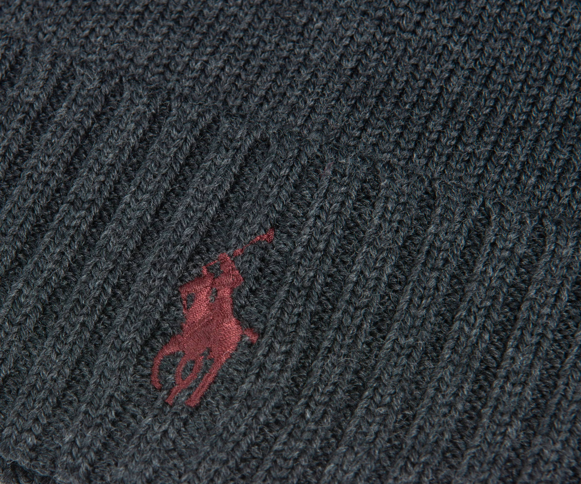 Ralph Lauren Grey Signature Wool Beanie - Image 2