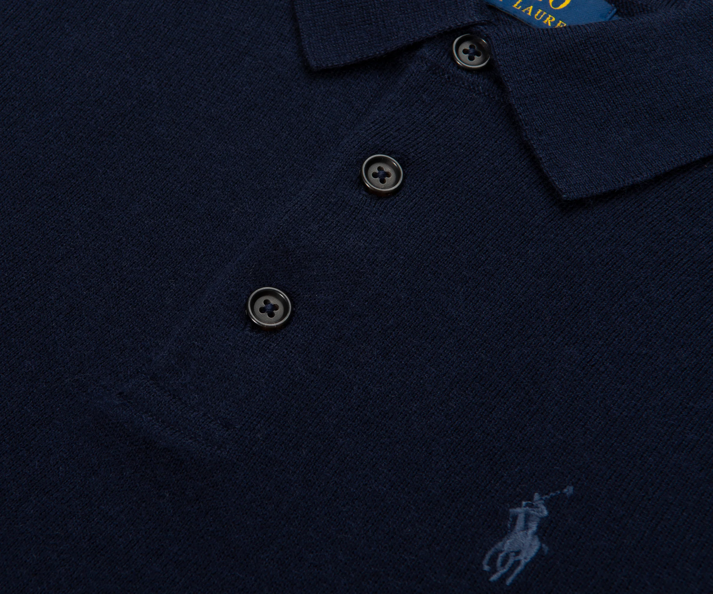 Ralph Lauren Navy Merino Wool LS Polo - Image 3