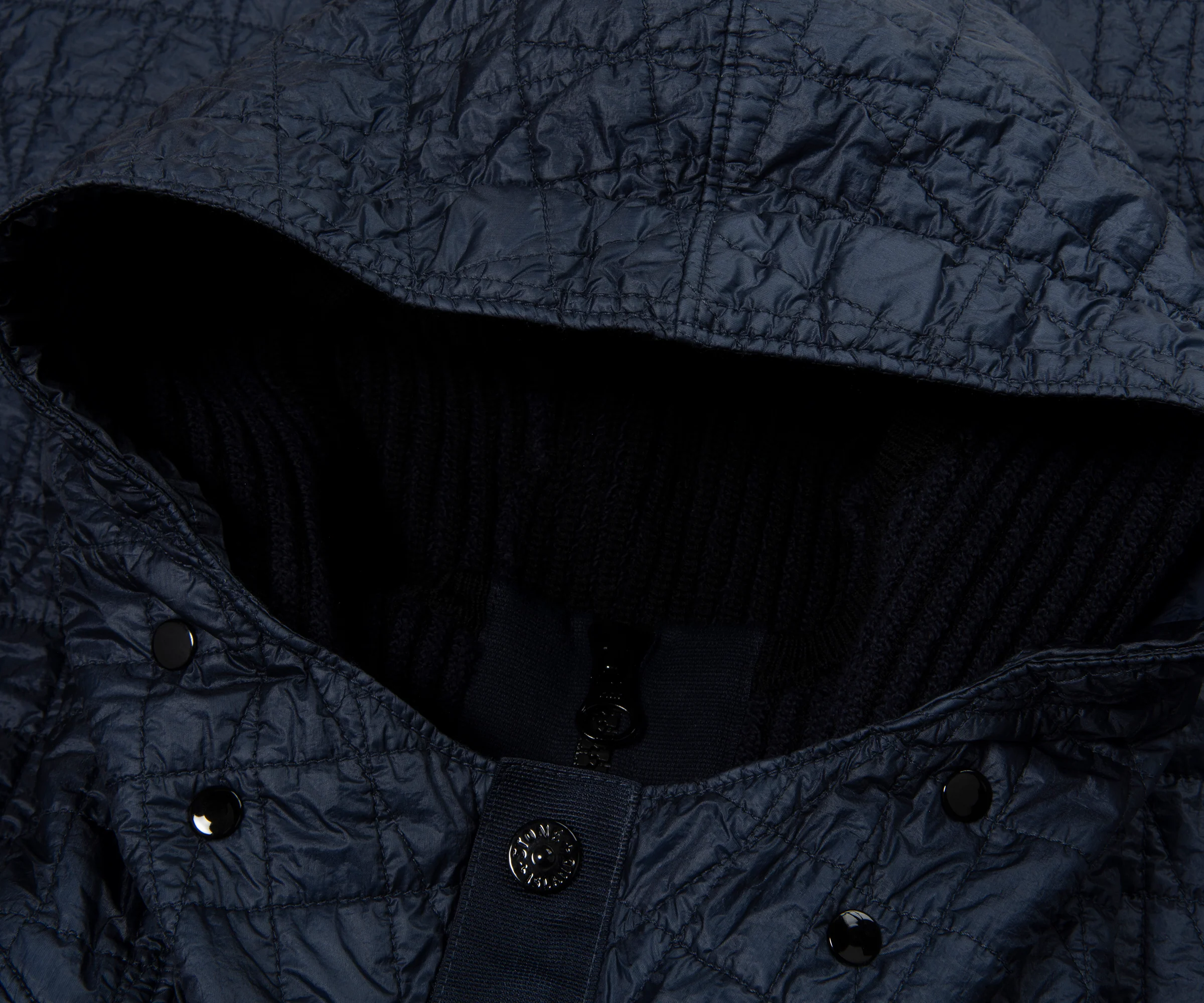 Stone Island Blue Crinkle Reps Ny Quilted Hooded Jacket - Image 2