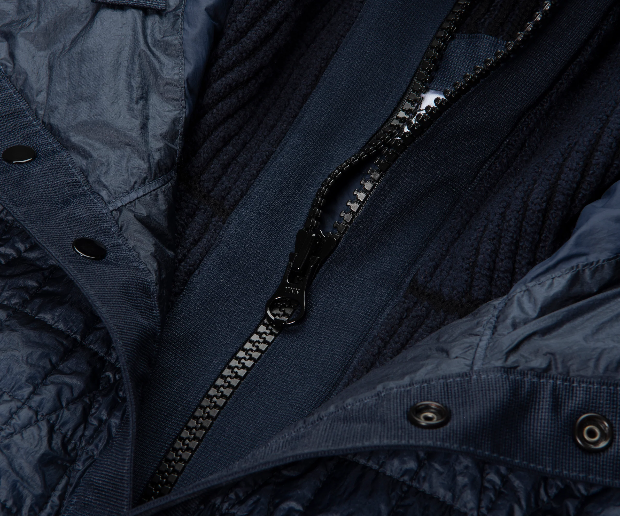 Stone Island Blue Crinkle Reps Ny Quilted Hooded Jacket - Image 3