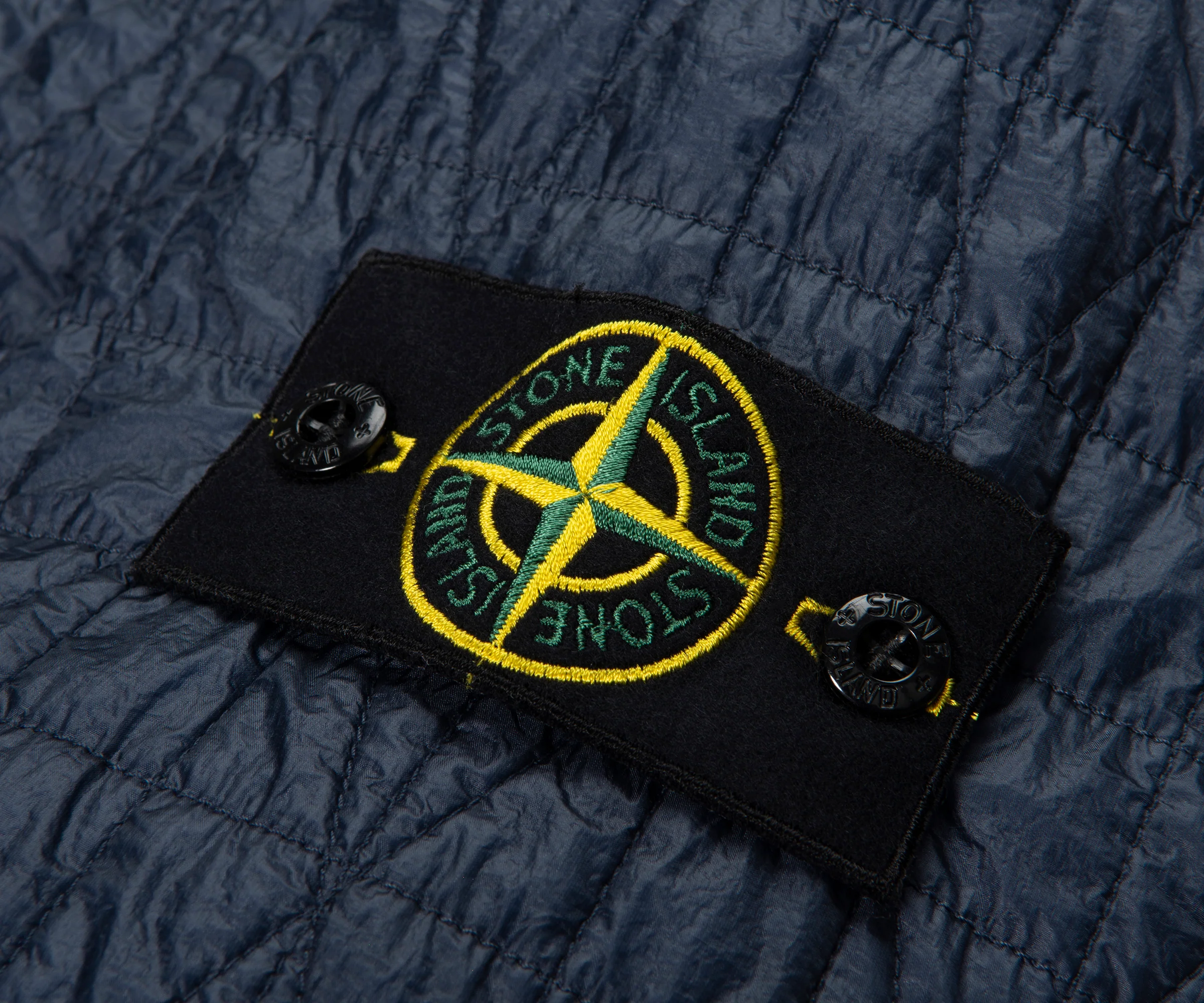 Stone Island Blue Crinkle Reps Ny Quilted Hooded Jacket - Image 5