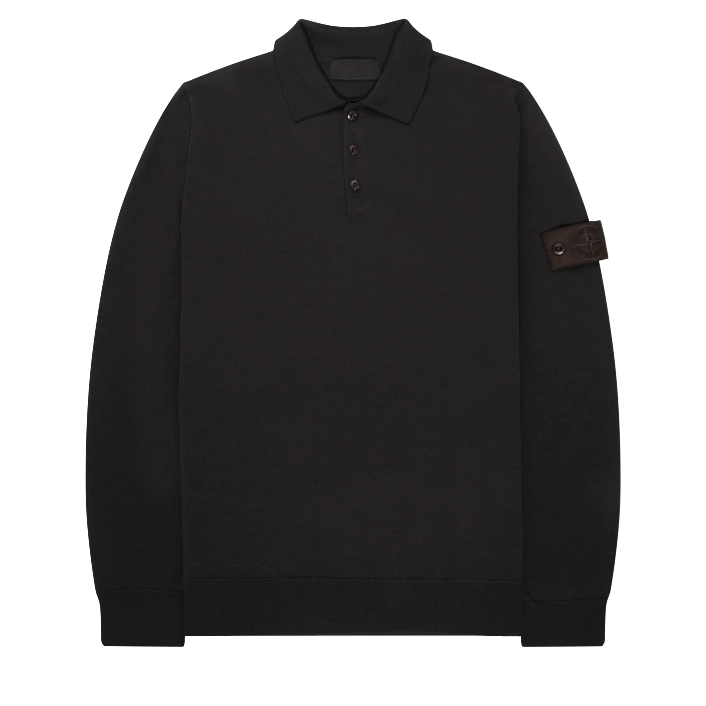 Stone Island Ghost Brown Long Sleeve Knit Polo